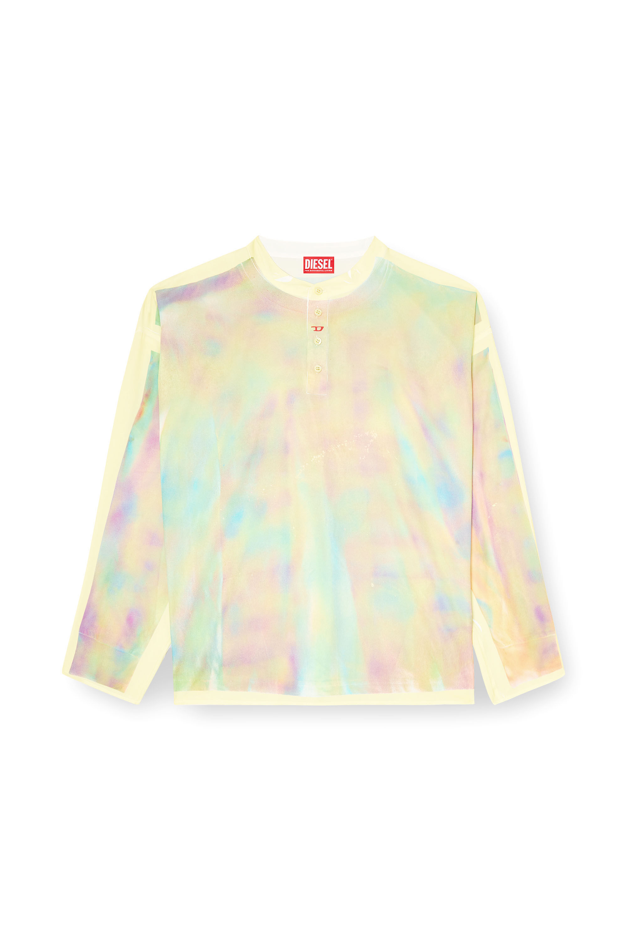 Diesel - T-OLAVI-A-SER-GRAFFITI-CHI, Unisex Henley-Top im Graffiti-Print in Gelb - 2