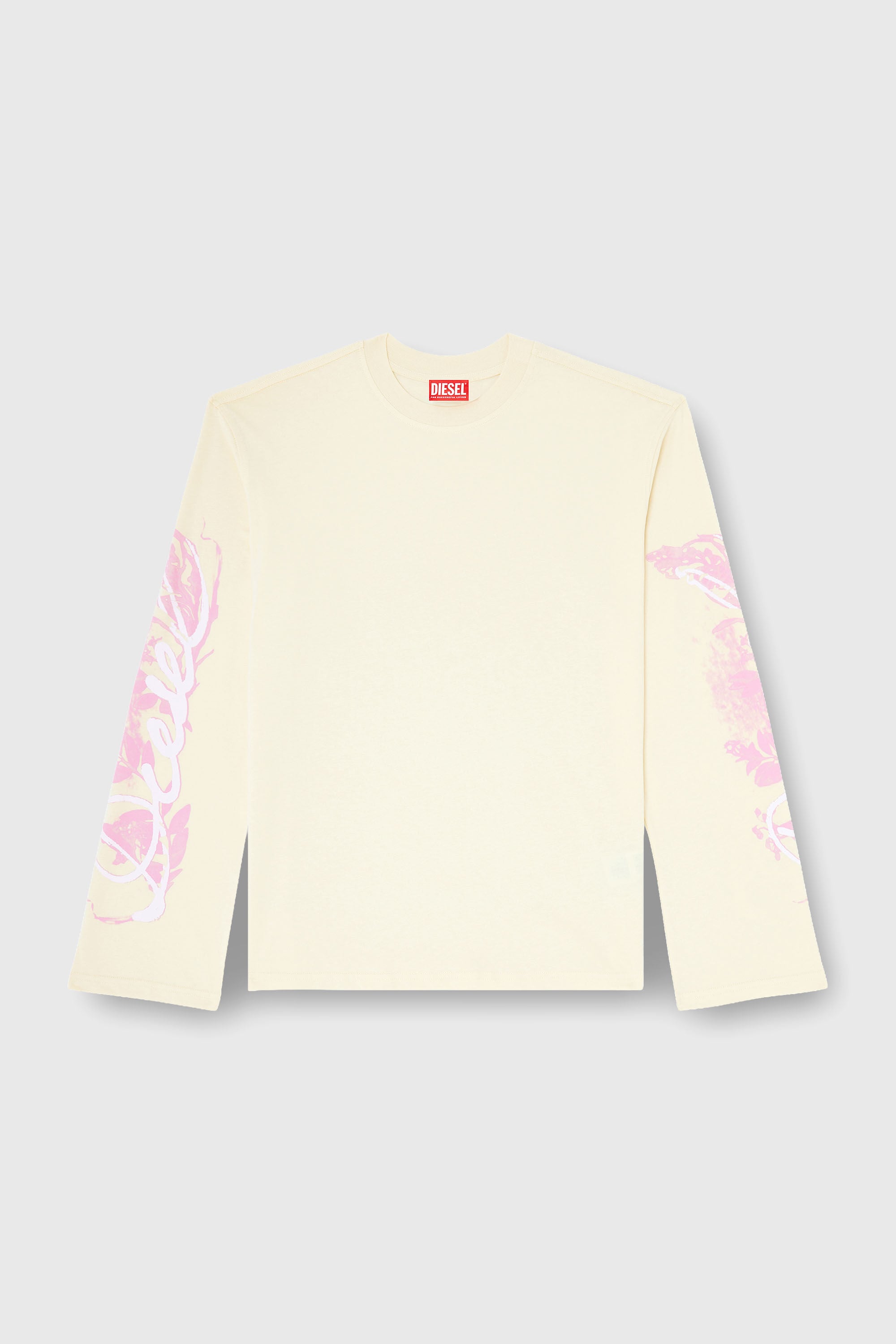 Diesel - T-HILARY-LS-AA3, T-shirt a manica lunga con stampe grafiche e cristalli Donna in Giallo - 2