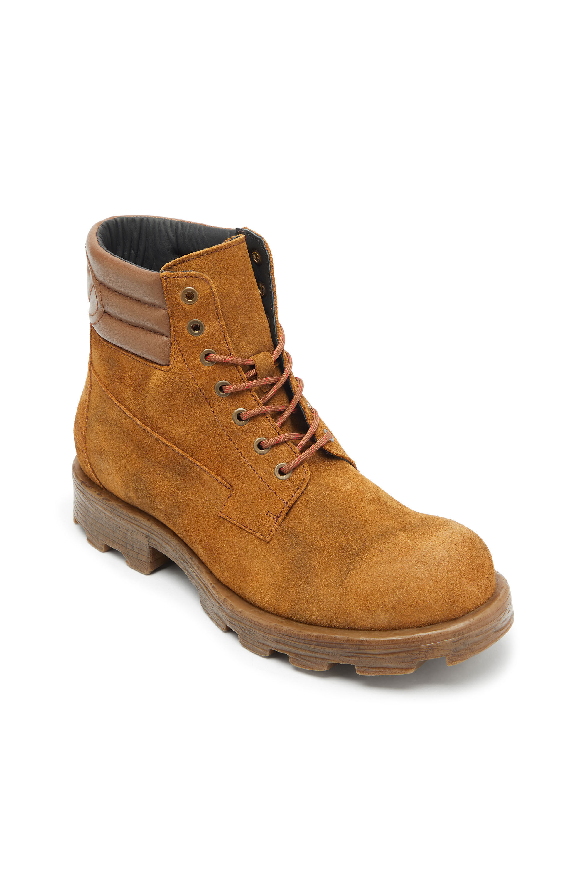 Diesel - D-HAMMER LACE UP, Herren D-Hammer - Combat-Boots aus Veloursleder und Leder in Camel - 6
