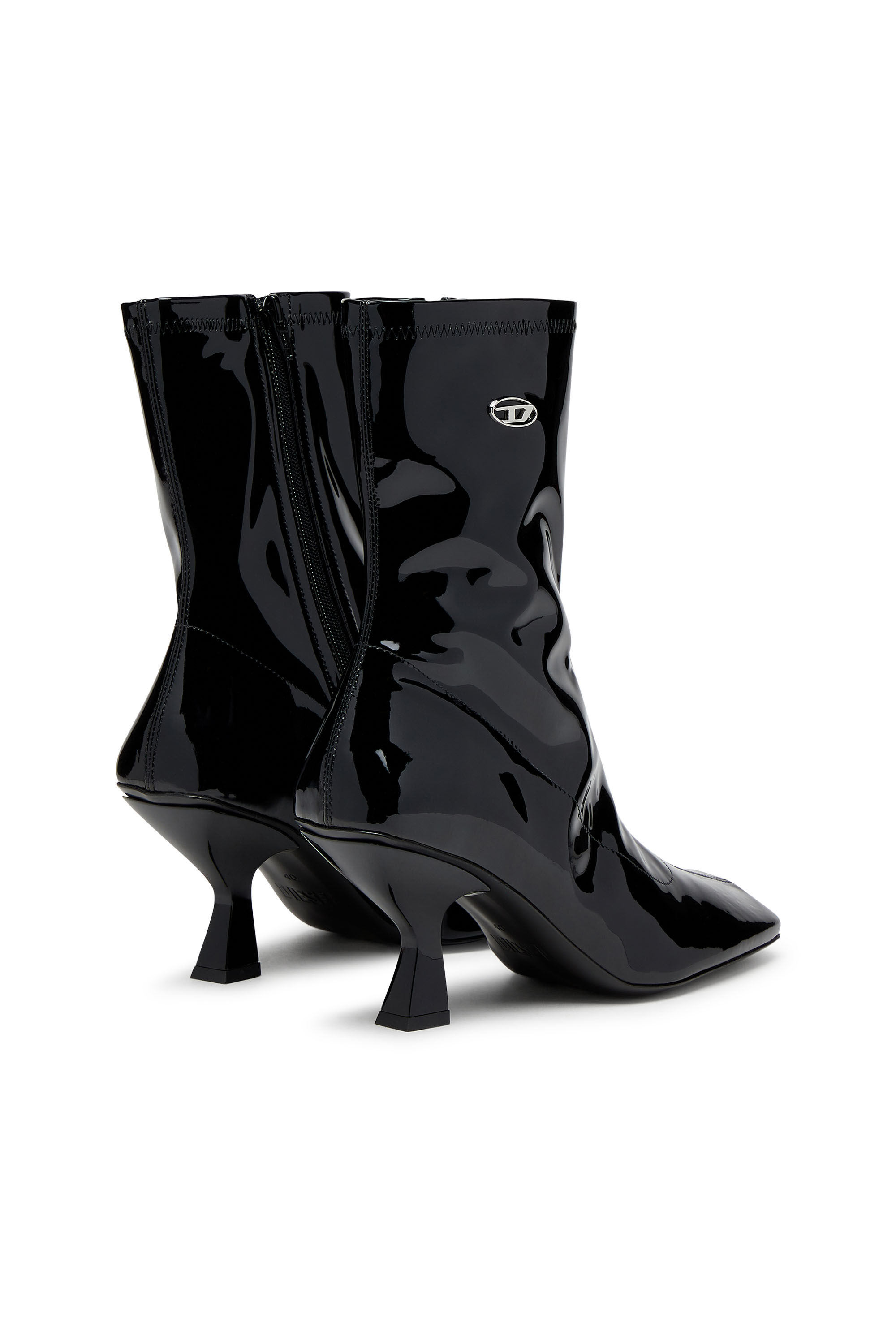 Diesel - D-AMBER MD BT, Damen D-Amber-Stiefeletten aus Stretch-PU-Lackleder in Schwarz - 3