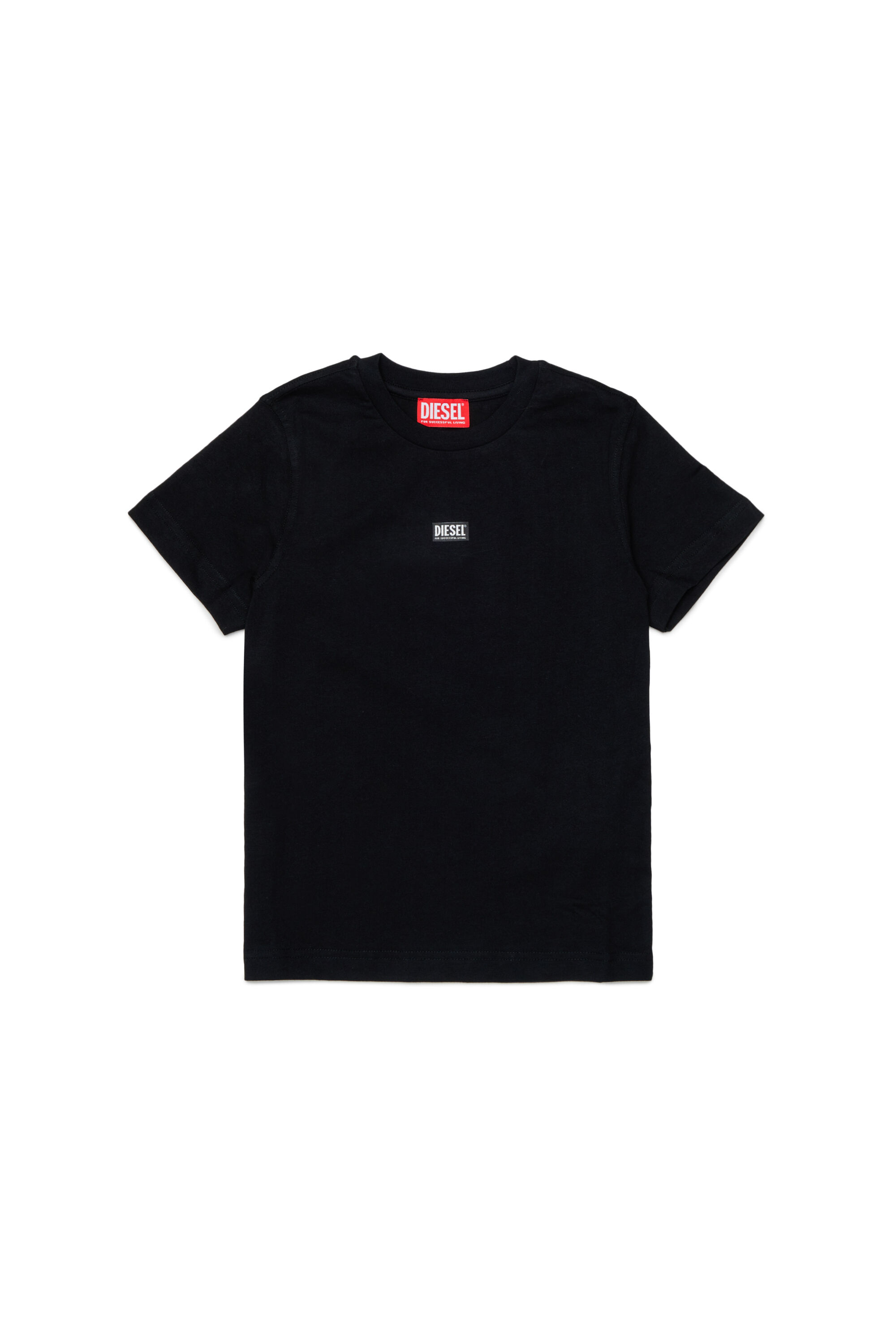 Diesel - TJUSTR7, T-shirt in cotone con piccolo logo Biscotto Uomo in Nero - 1