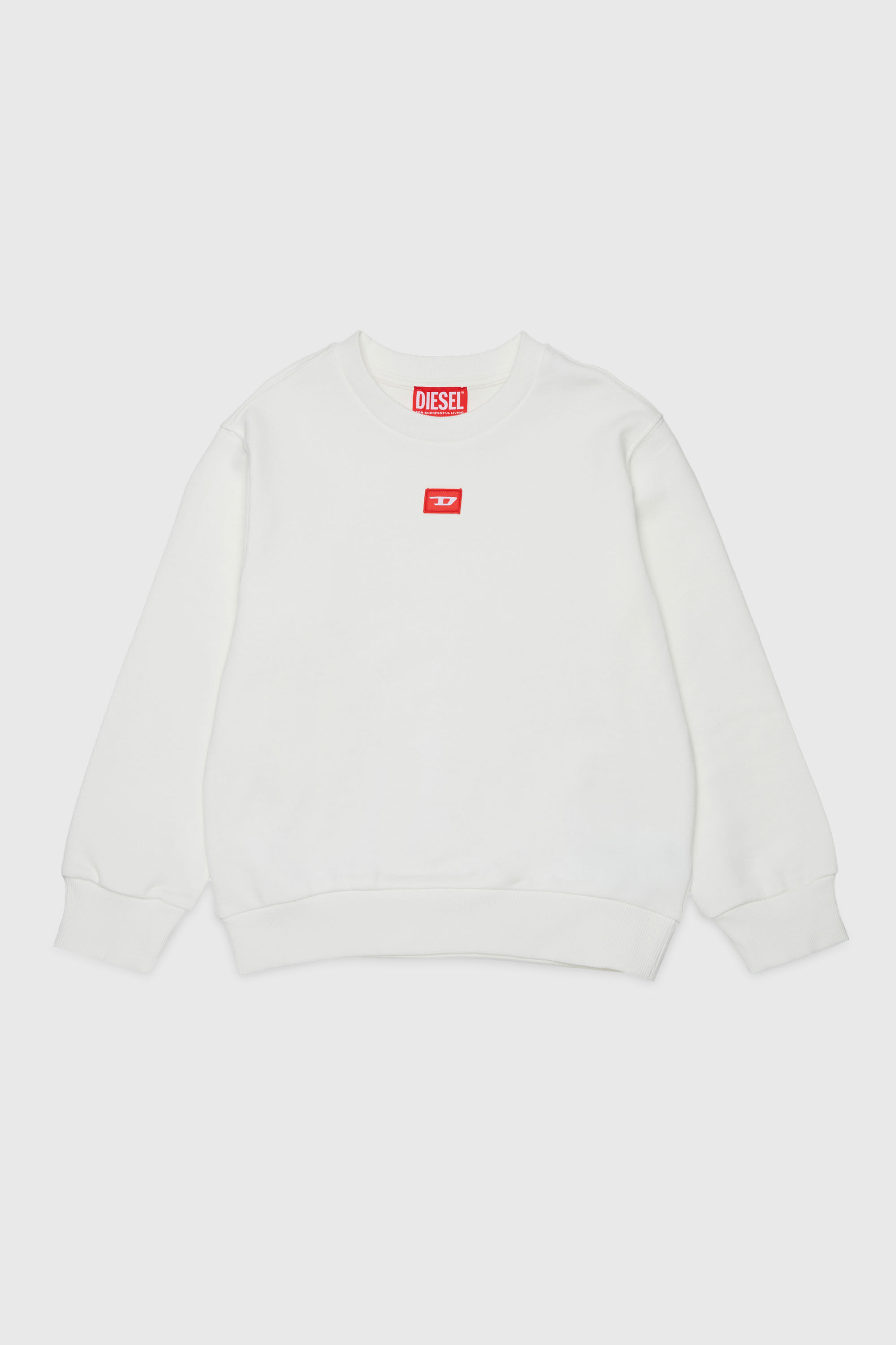 Diesel - SXGIN OVER, Felpa con piccolo logo applicato Unisex in Bianco - 1