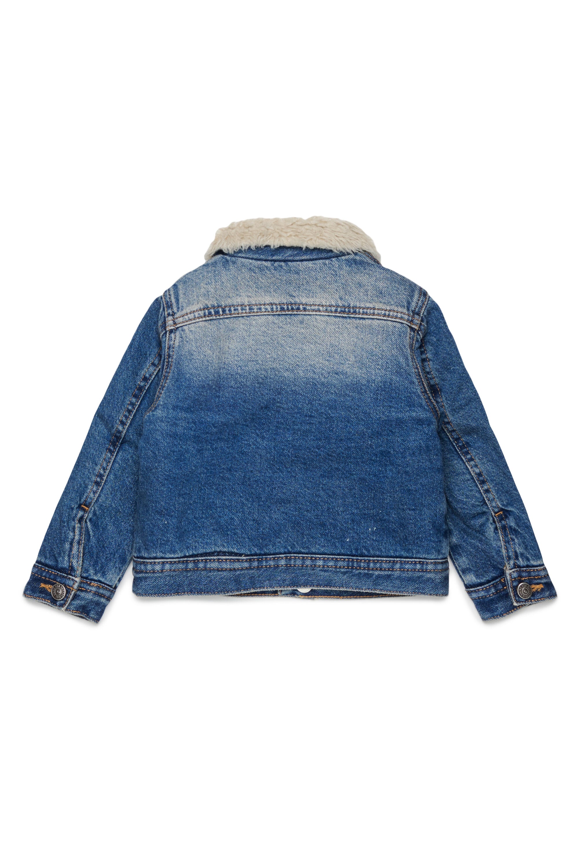 Diesel - JOMYB-FUR, Unisex Jeansjacke mit weichem Pile-Kragen in Mittelblau - 2