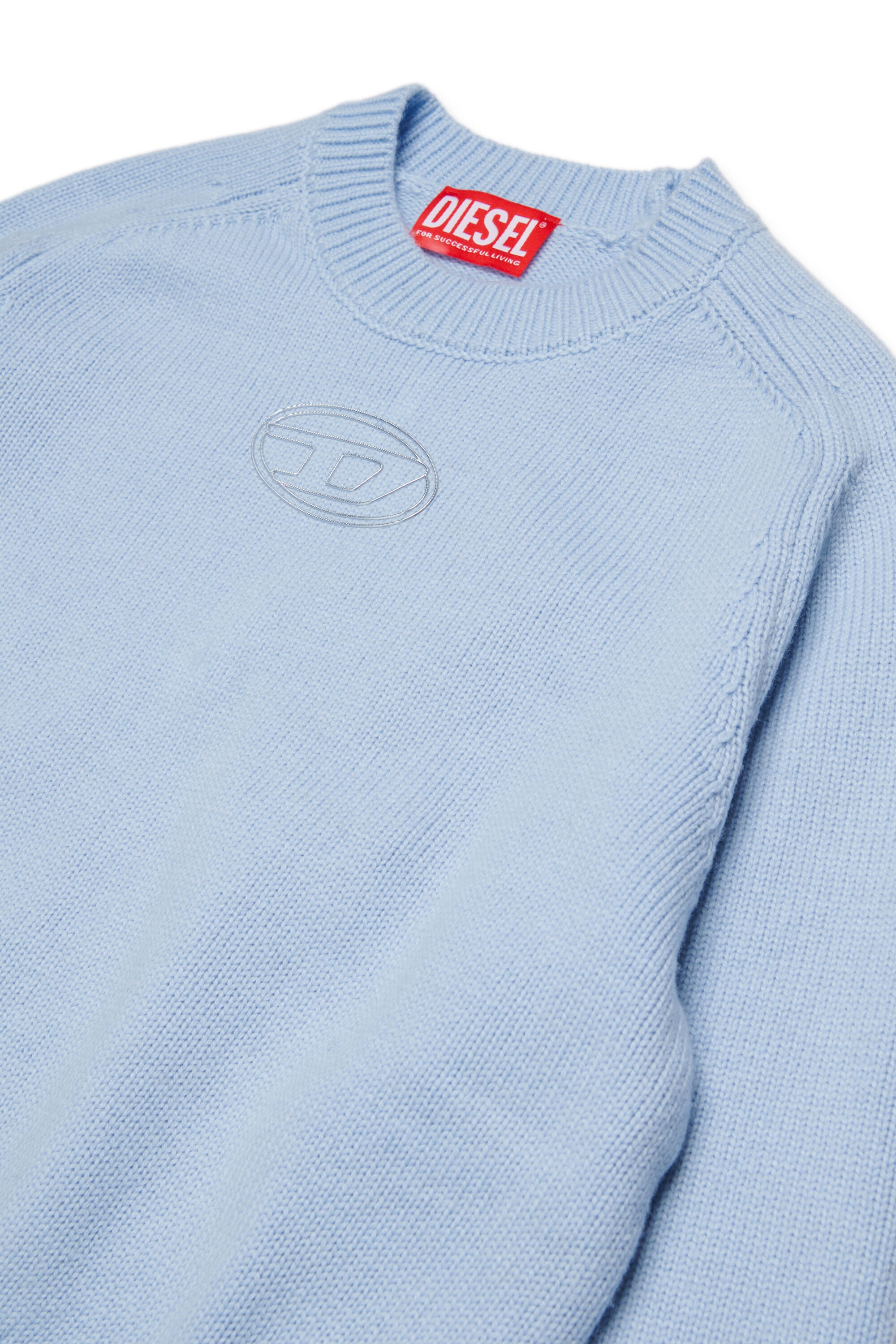 Diesel - KIMLIN, Damen Pullover mit Kaschmiranteil und Oval D Logo in Hellblau - 3