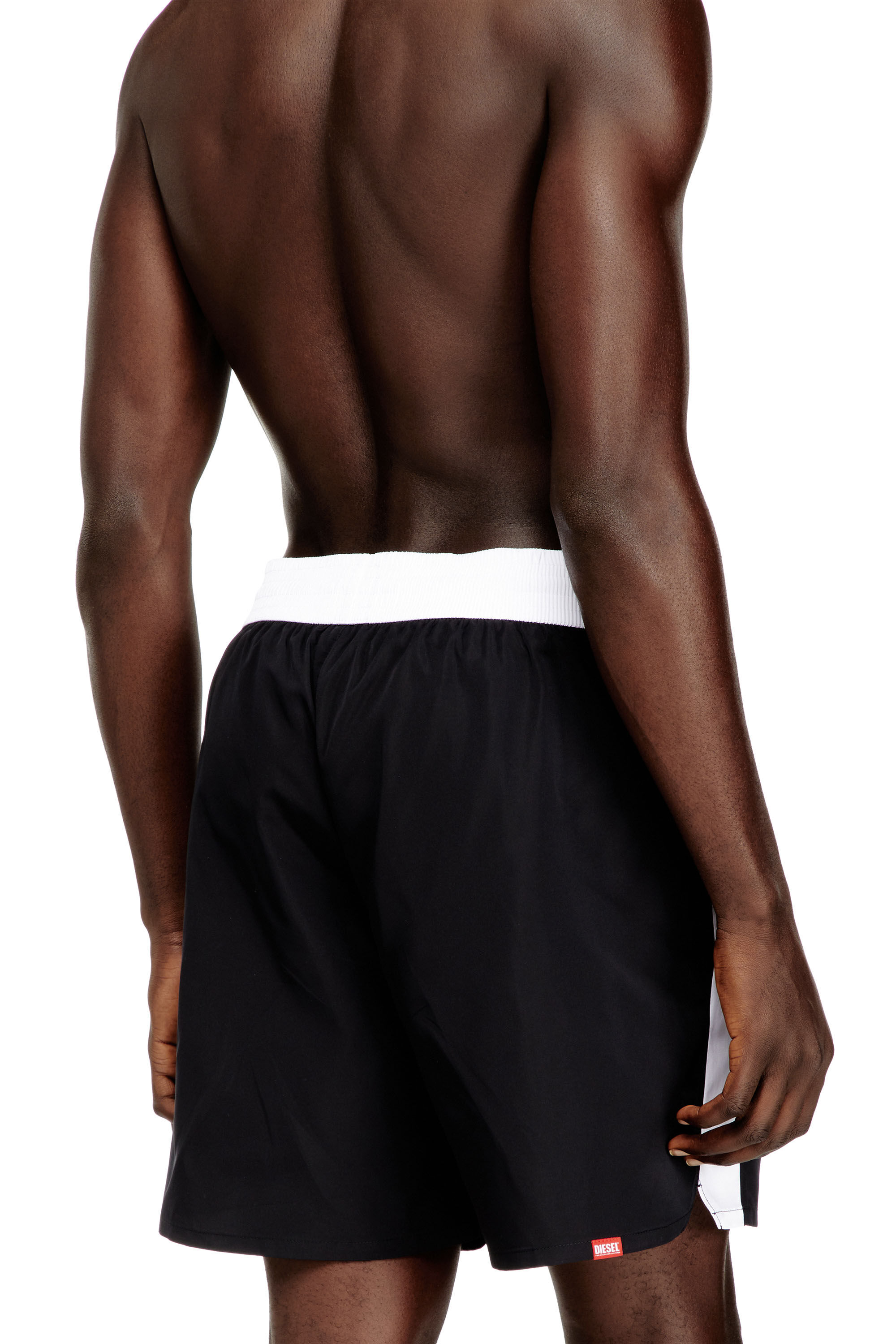 Diesel - BOXER-46-D-POP, Pantaloncini da nuoto con cintura a contrasto Uomo in Nero - 3