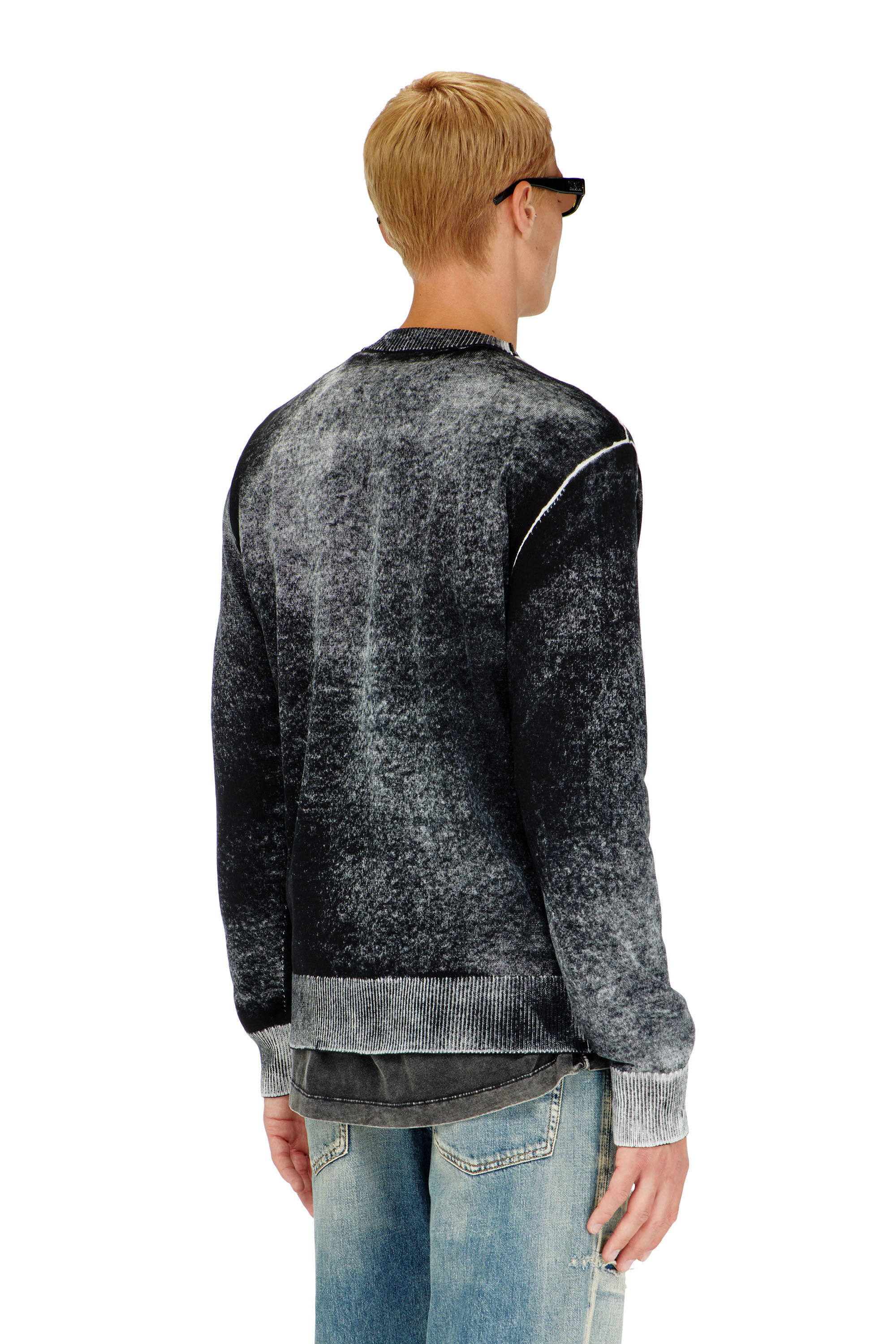 Diesel - K-LAURENT, Maglia con stampa interna sfumata Uomo in Nero - 4
