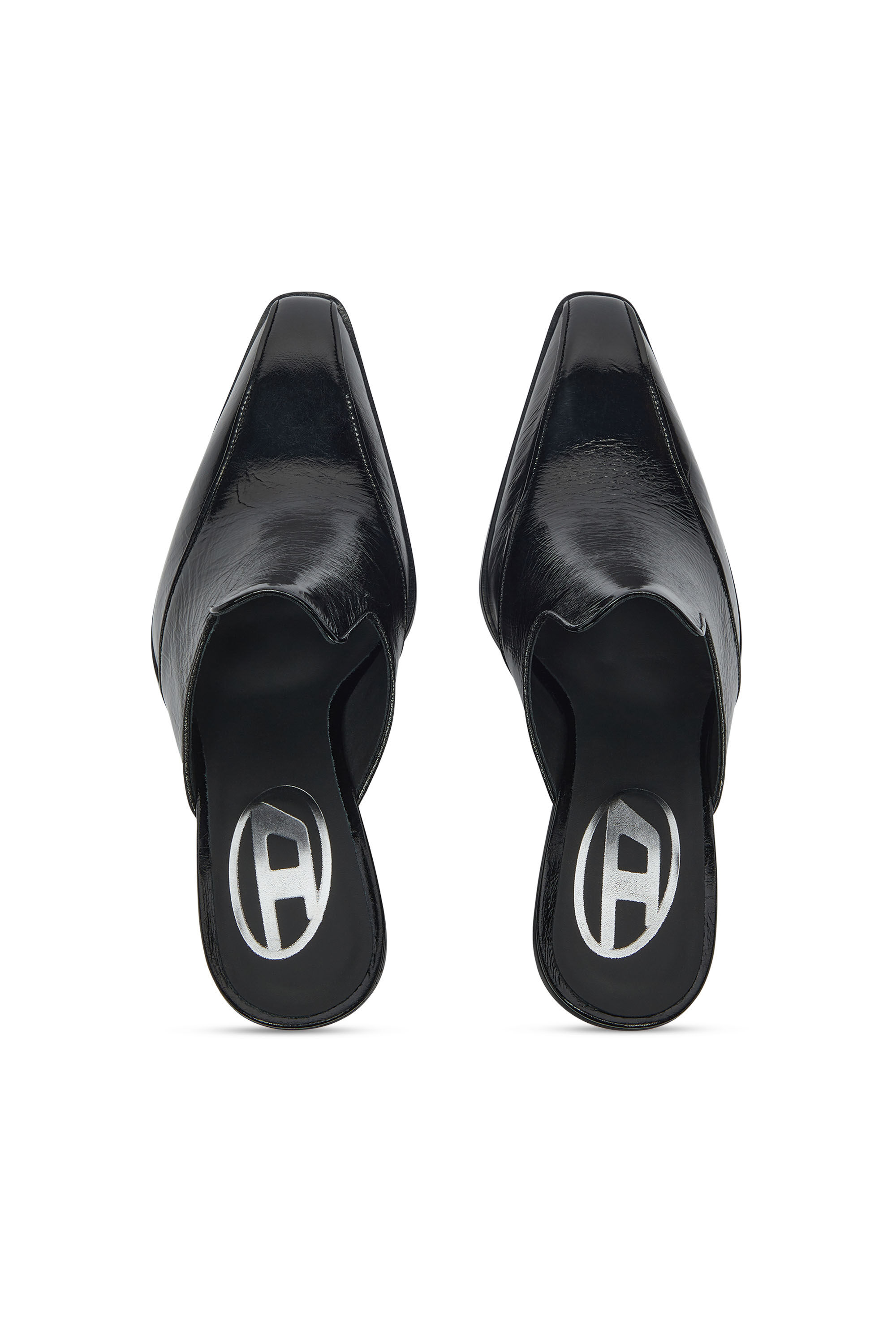 Diesel - D-LUFFY-75-MULE, D-Luffy - Mules stile western in pelle verniciata Donna in Nero - 4