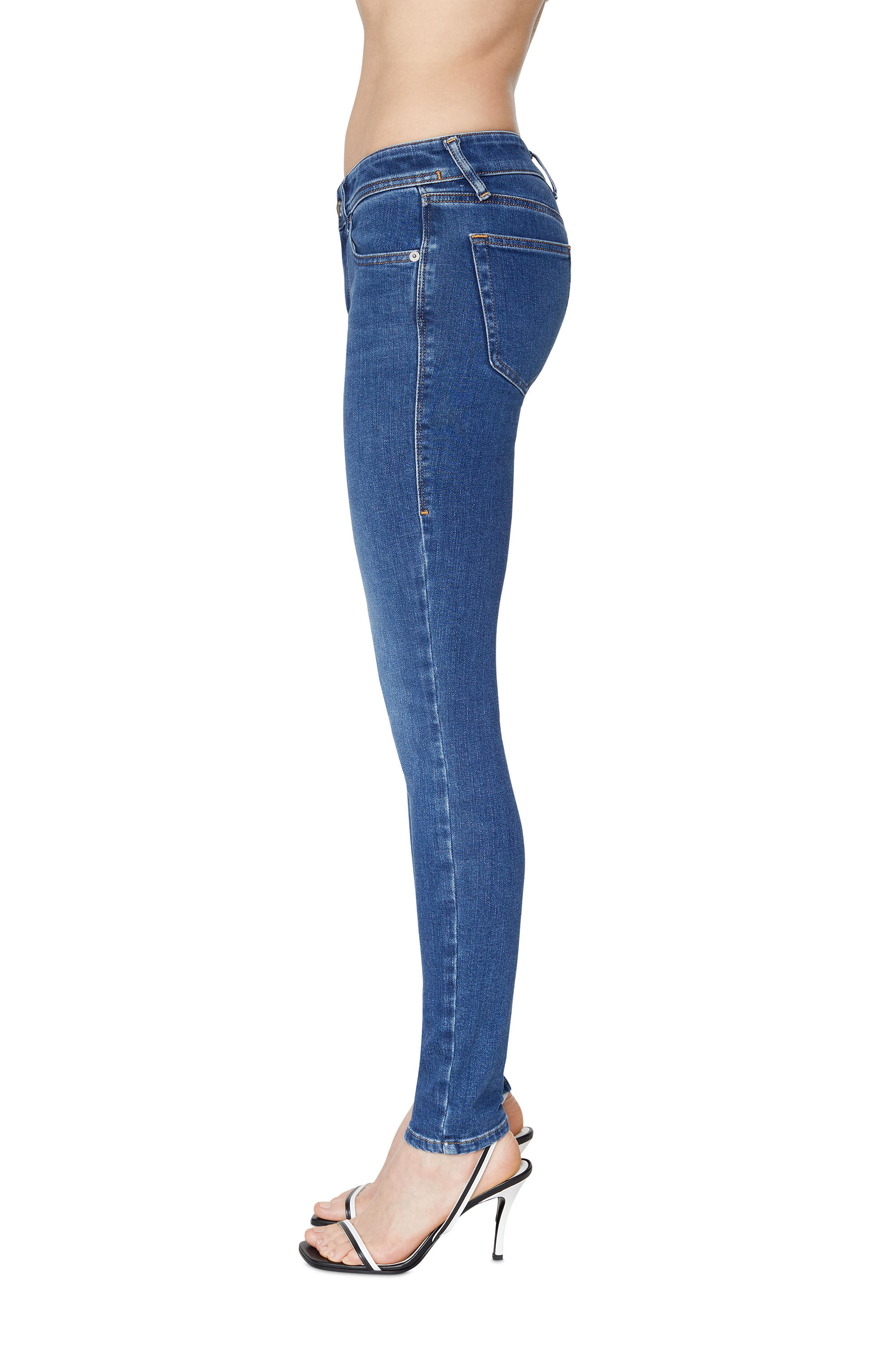 Diesel - Super skinny Jeans 2018 Slandy-Low 09C21, Bleu moyen - Image 5