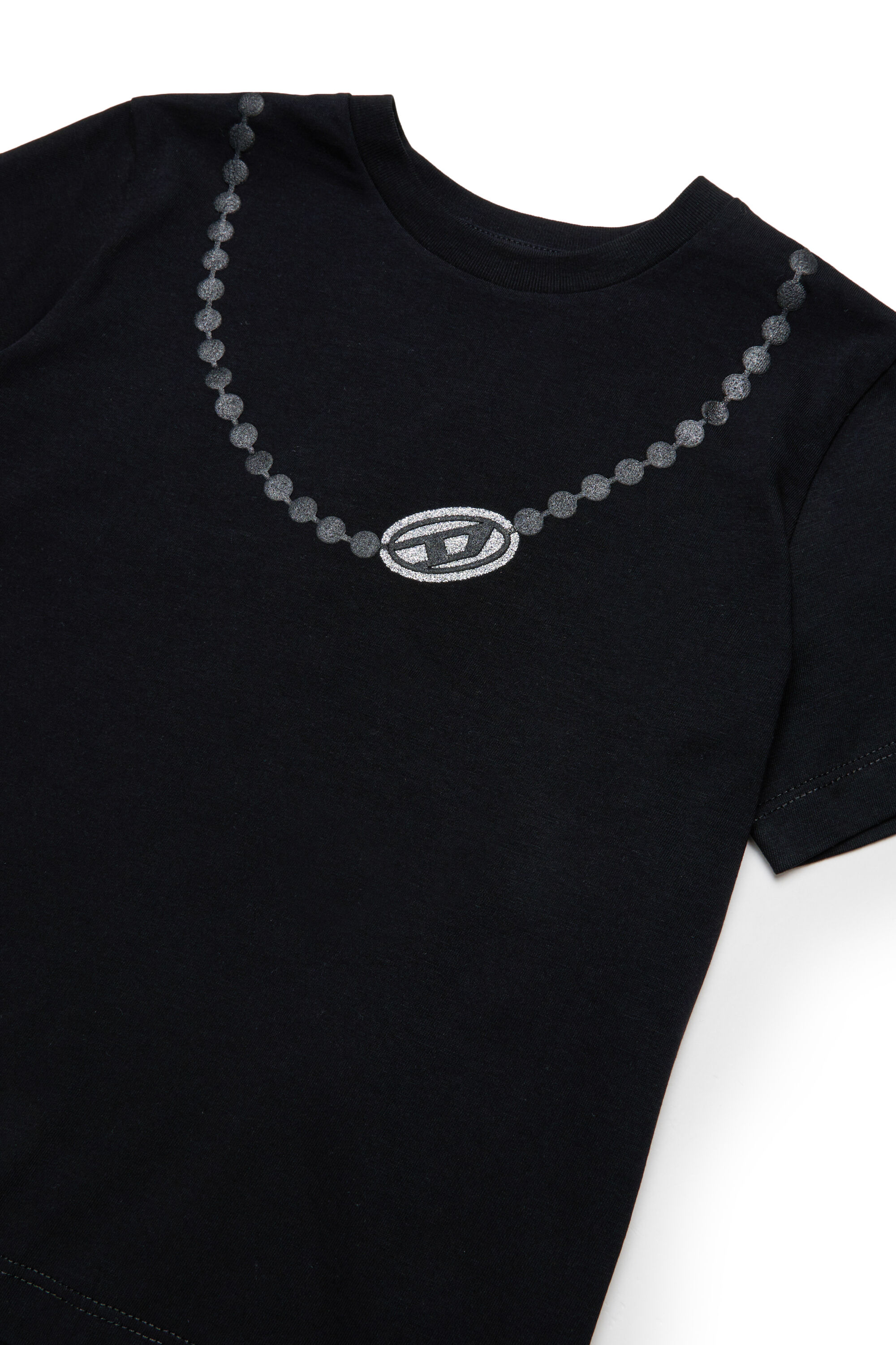Diesel - TICLA, T-shirt en coton avec imprim&eacute; collier Femme in Noir - 3