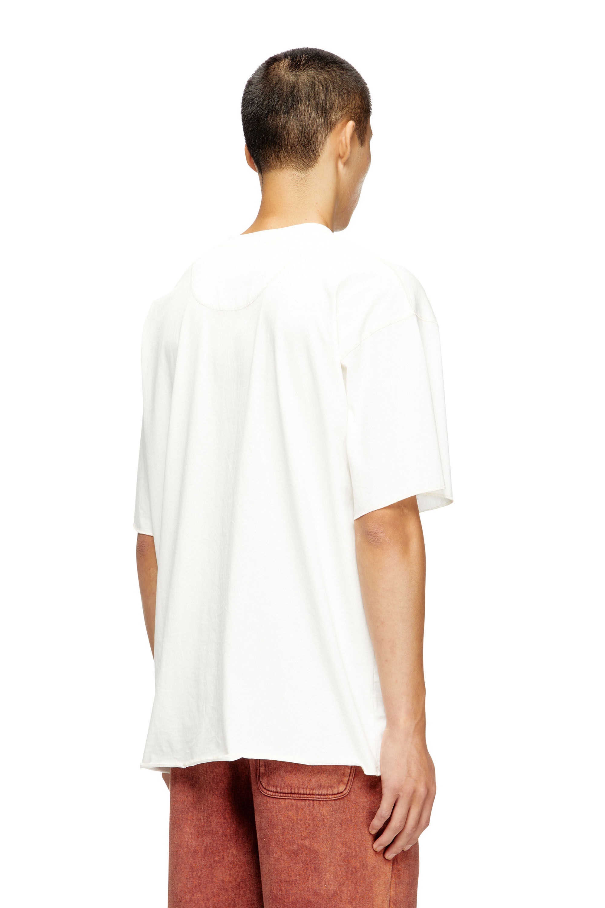 Diesel - T-CRAHOR-BOXT-T1, T-shirt in cotone con micro ricamo Uomo in Bianco - 4