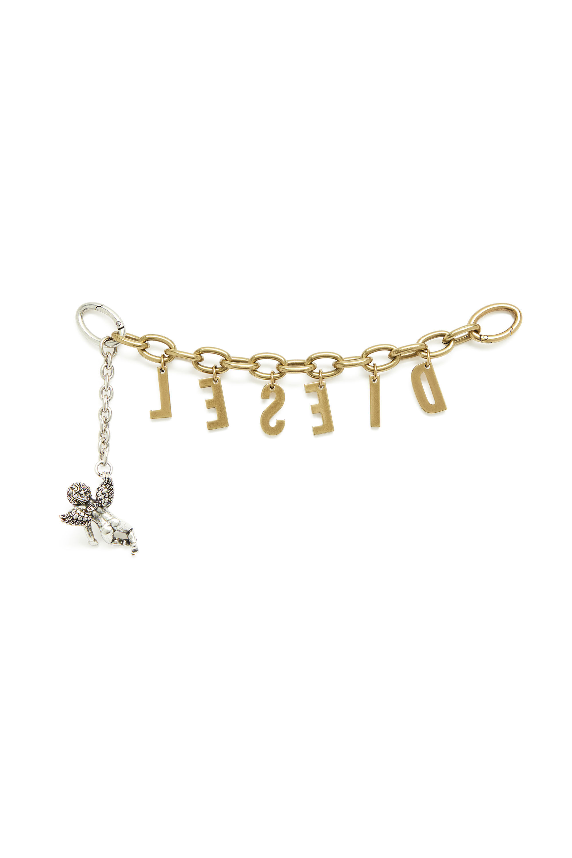 Diesel - CHAIN-D III S, Charm lettera in metallo con cherubino Donna in Oro - 2