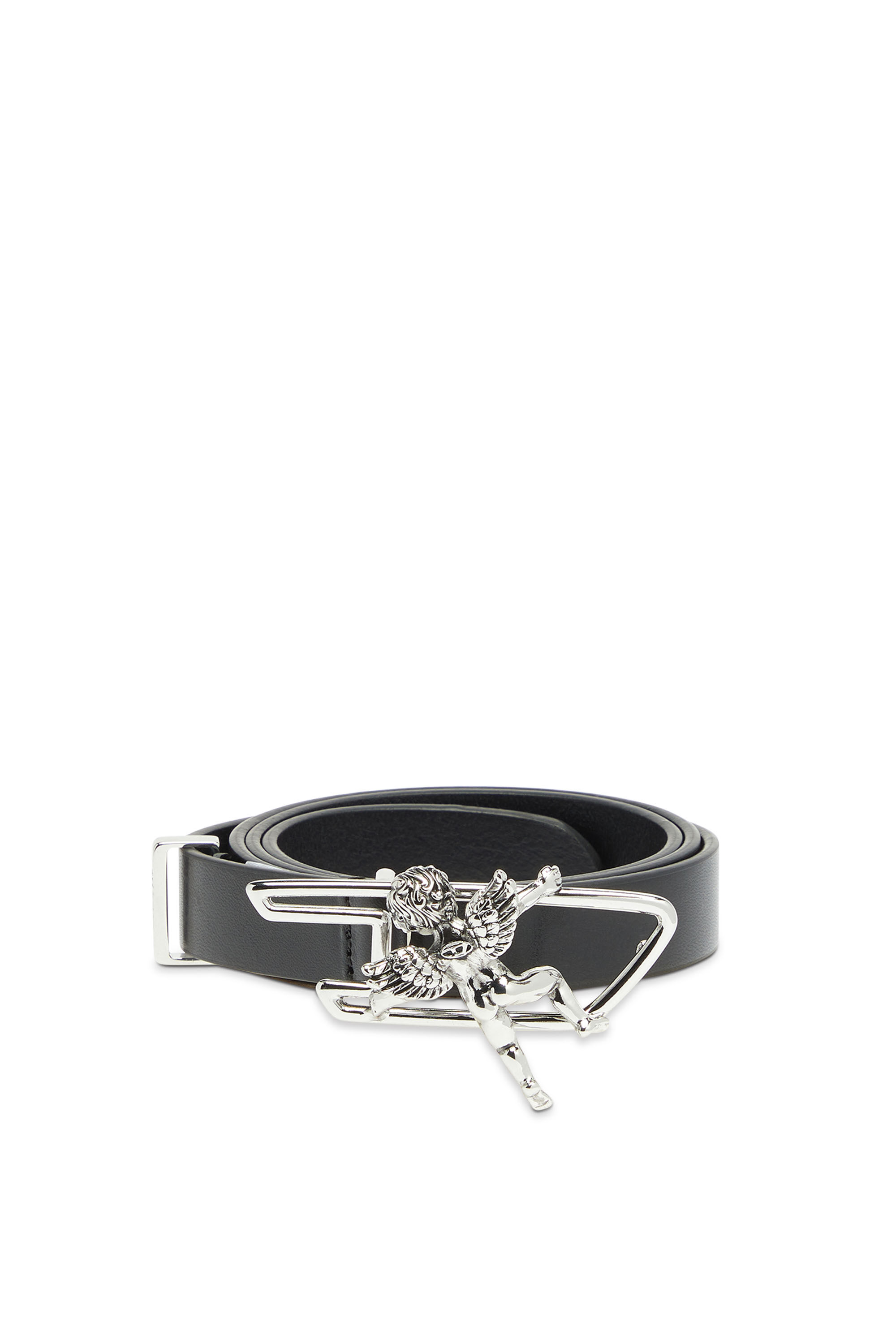 Diesel - B-D LINE W ANGEL 20, Ceinture 2 cm en cuir avec boucle contour ch&eacute;rubin D Femme in Noir - 1