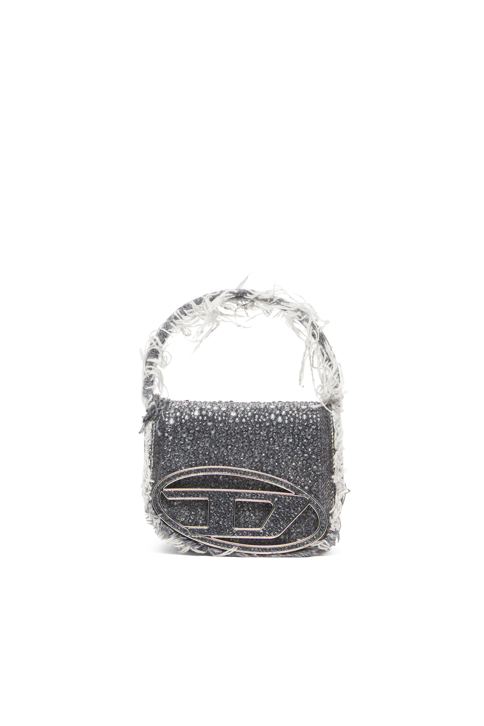 Diesel - 1DR XS, Femme 1DR XS-Mini sac iconique en denim et cristaux in Noir - Image 1