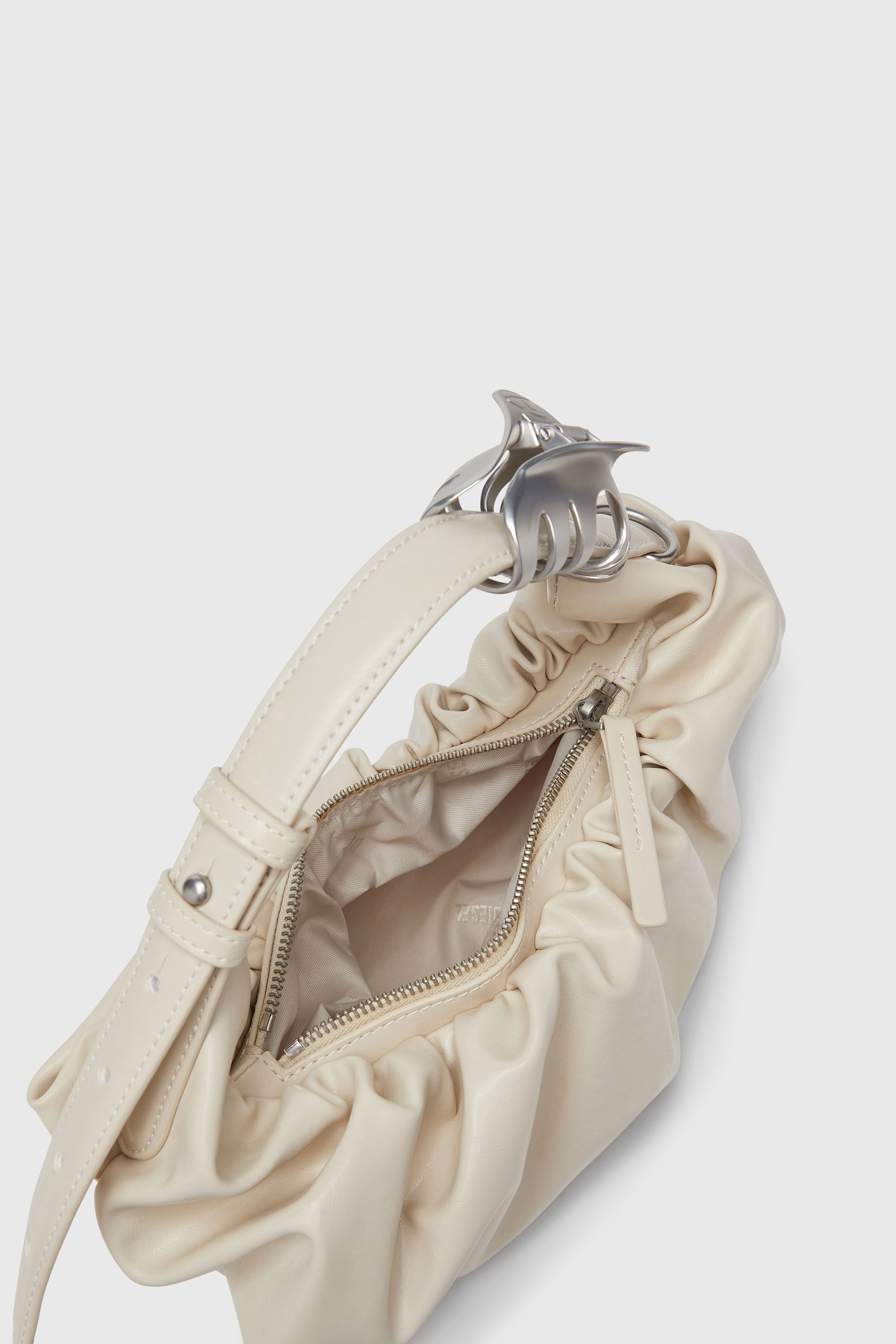 Diesel - GRAB-D HOBO S, Damen Grab-D-Small Hobo-Tasche mit gerafftem Design in Wei&szlig; - 3