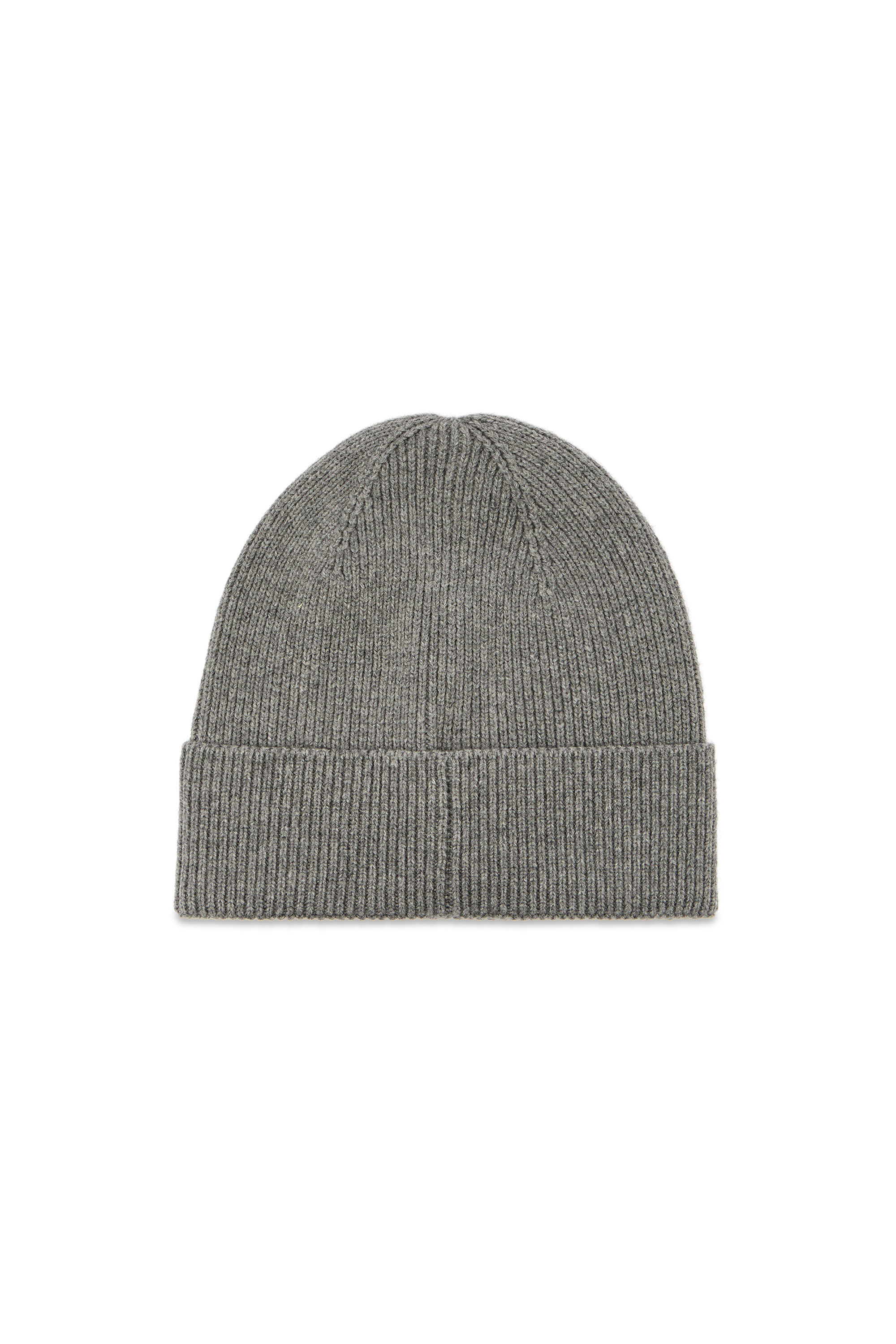 Diesel - K-CODER-FULLY B, Unisex Gerippte Beanie-M&uuml;tze mit D-Stickerei in Grau - 2