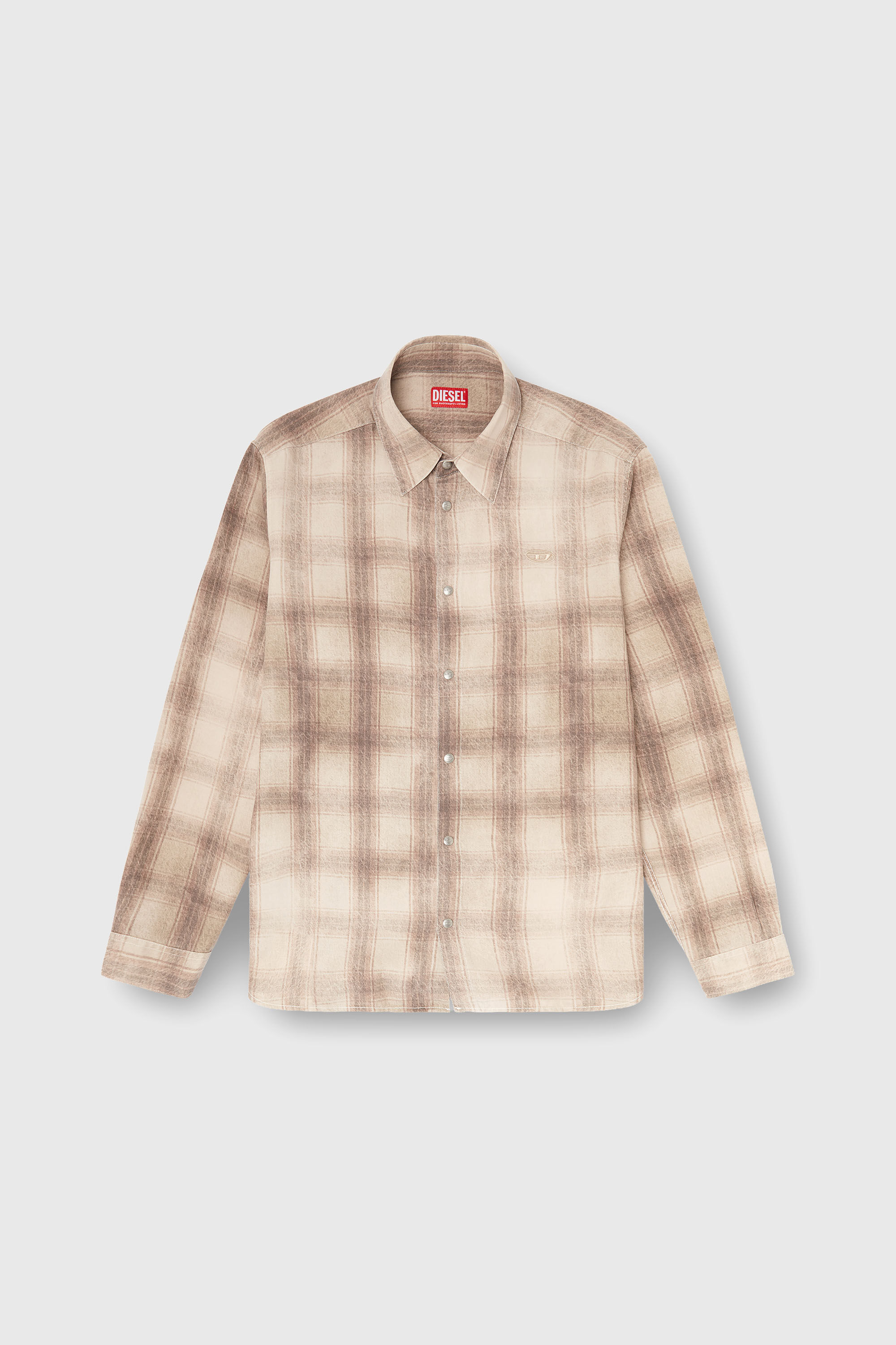 Diesel - S-SIMPLY-JMCM, Camicia a quadri in tessuto fluido Uomo in Marrone - 2
