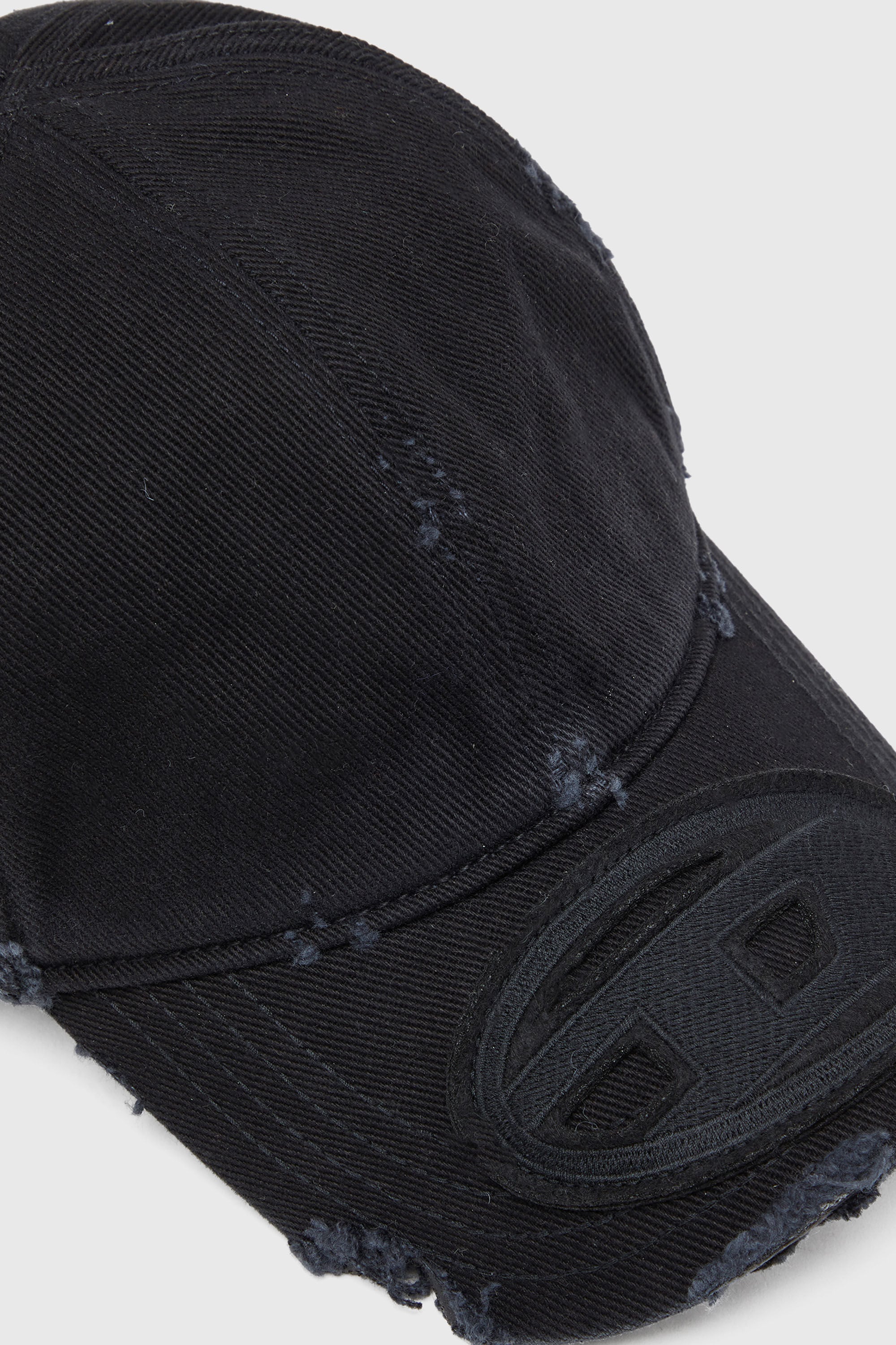 Diesel - C-BIGDOV, Casquette en coton twill avec d&eacute;tails us&eacute;s Homme in Noir - 3