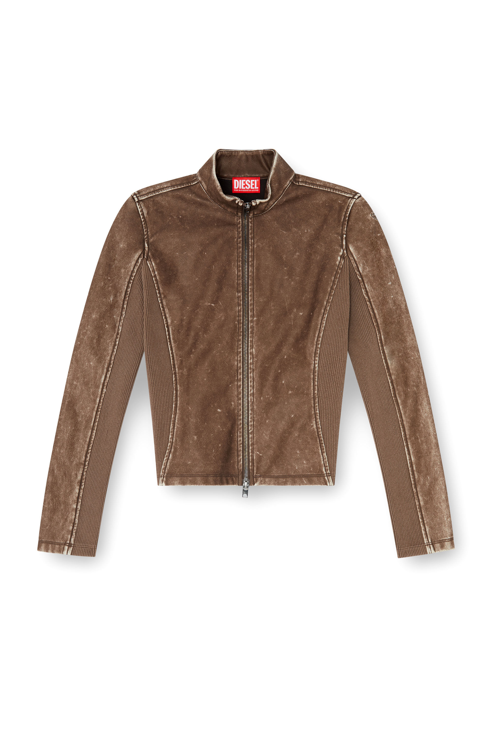 Diesel - T-HUNDER, Giacca biker con inserti in maglia a costine Donna in ToBeDefined - 2