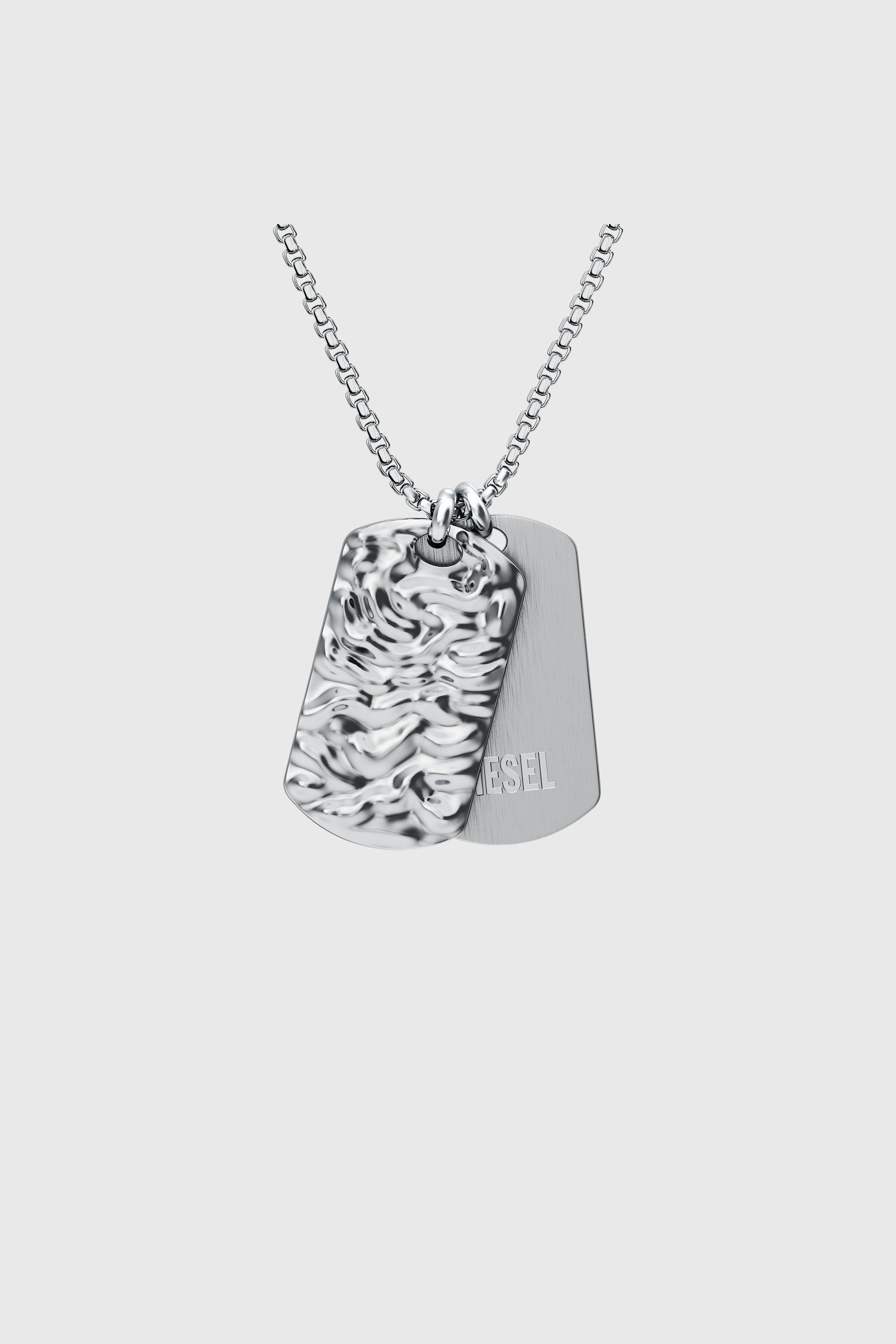 Diesel - DX1735040, Unisex Dog-Tag-Halskette aus Edelstahl in Silber - 2