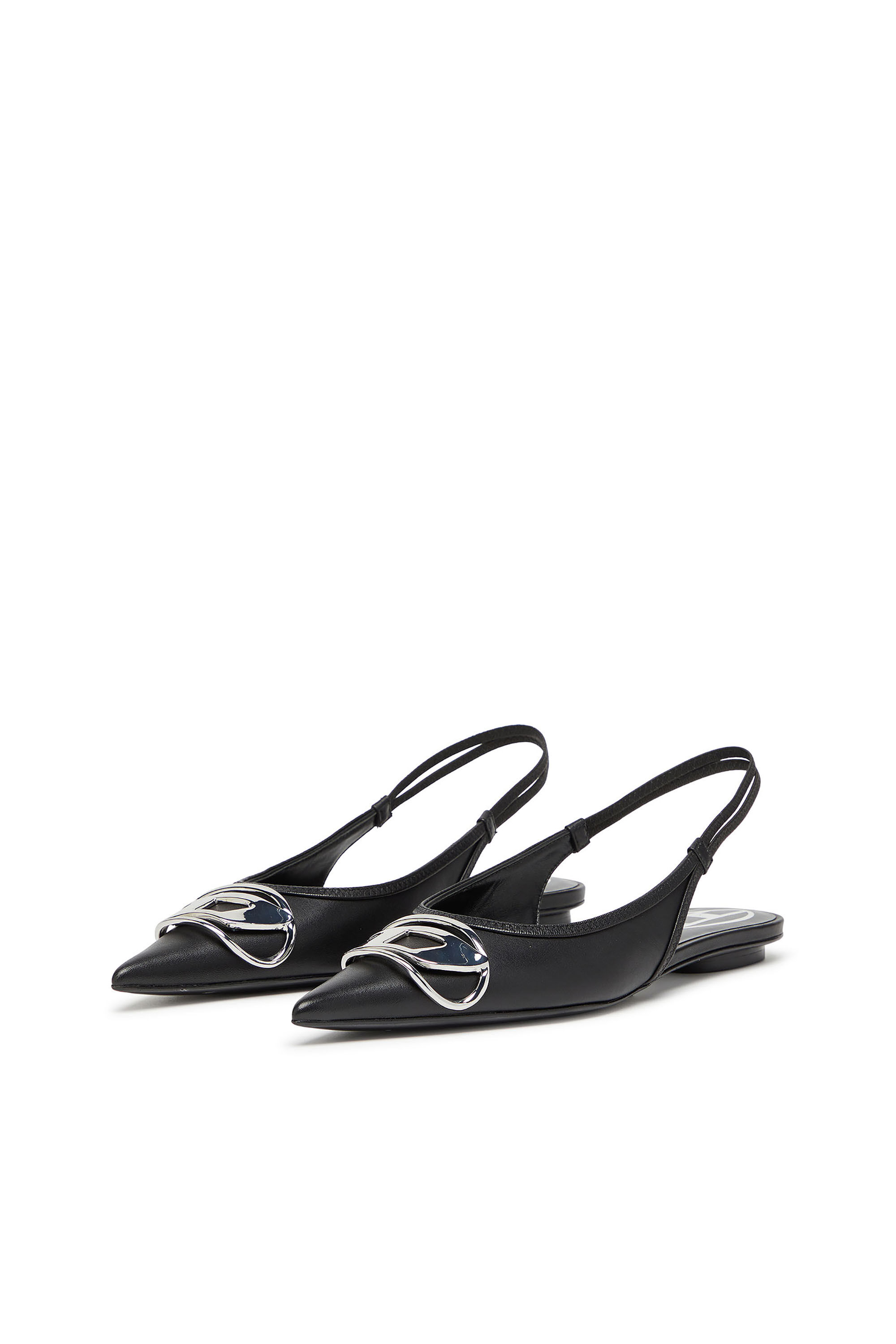 Diesel - D-VENUS SB BAL, Chaussures plates à brides en cuir nappa Femme in Noir - 7
