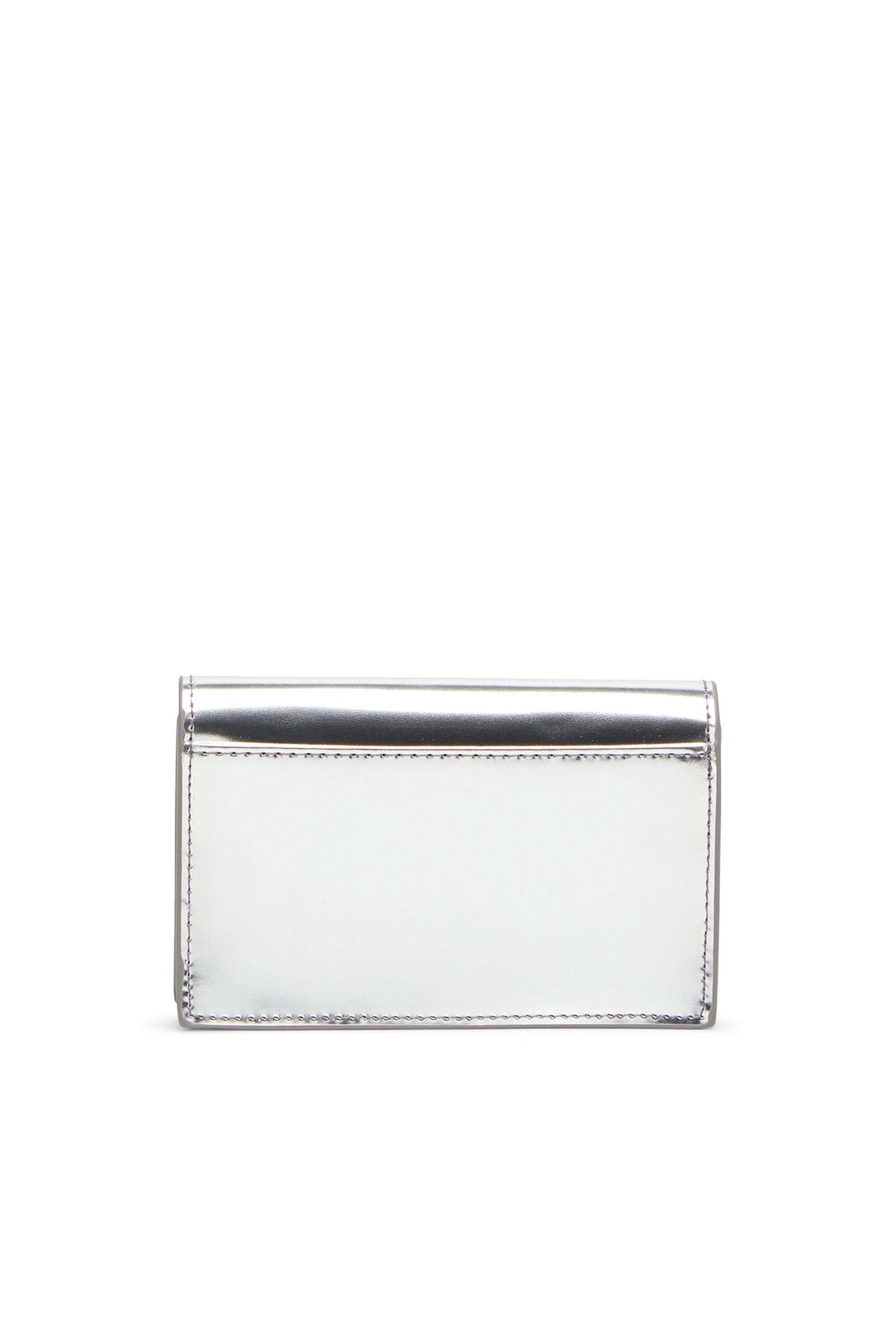 Diesel - 1DR CARD HOLDER IV, Porte-cartes en cuir métallisé Femme in Gris argenté - 2
