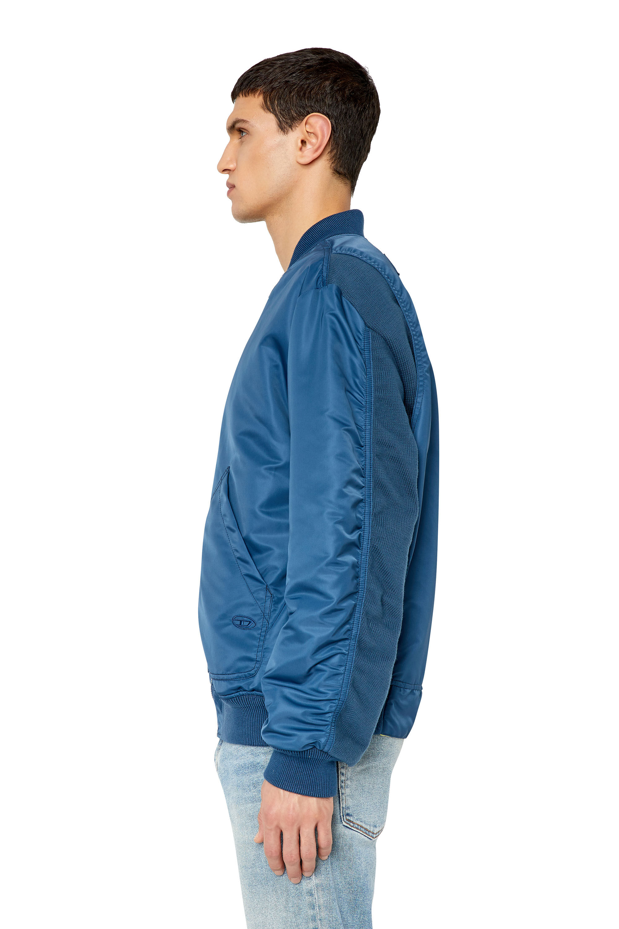 Diesel - J-MATT, Herren Bomberjacke aus wattiertem Nylon zum Wenden in Blau - 5