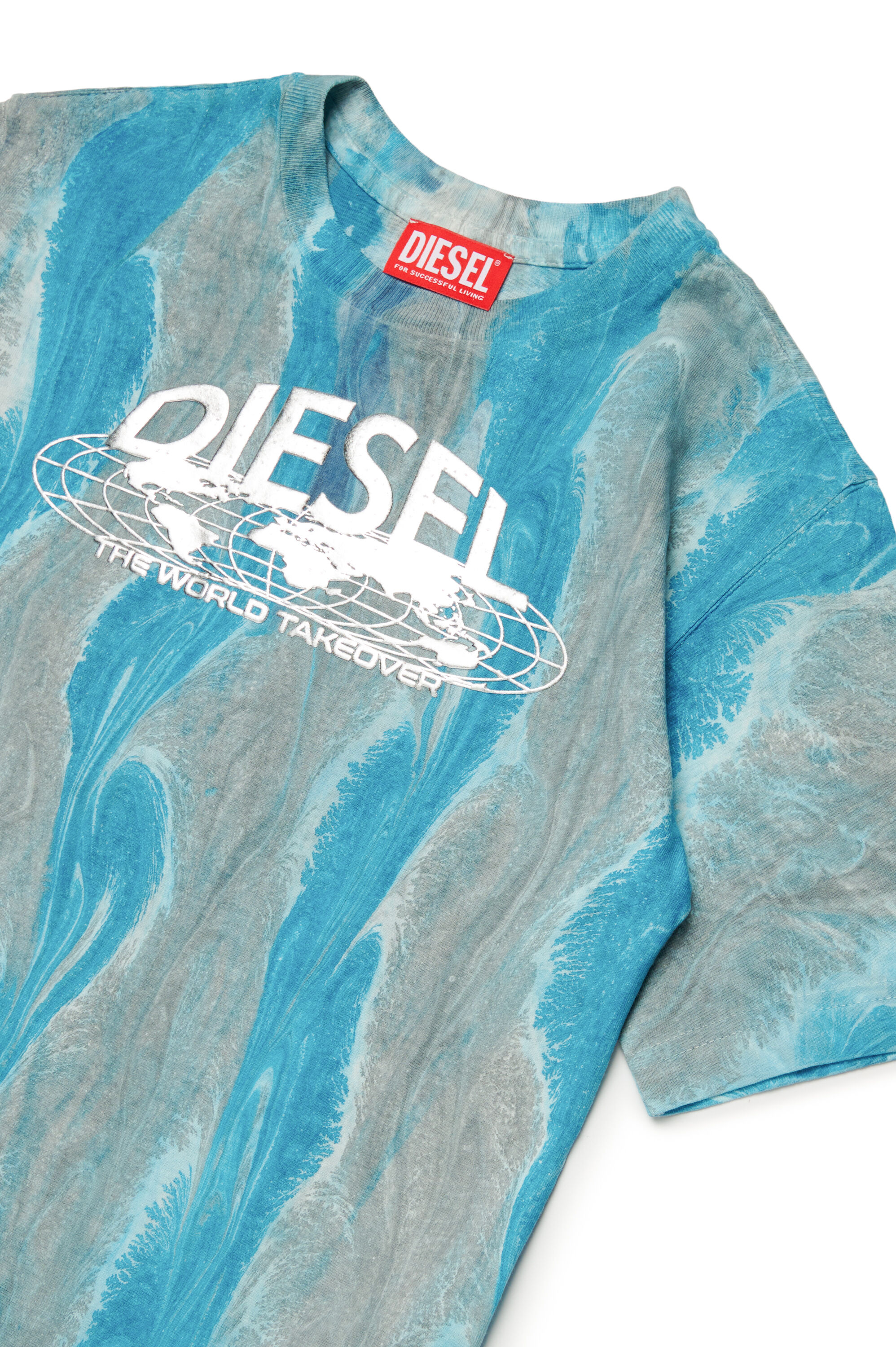 Diesel - TWASHL2 OVER, Unisex T-shirt con motivo a onde in Multicolor - Image 3