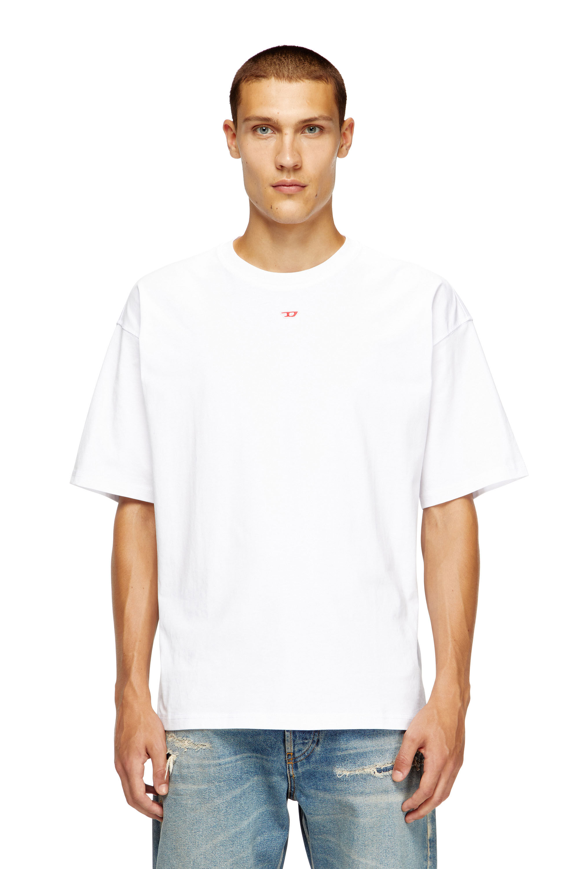 Diesel - T-BOXT-D, T-shirt avec empiècement D brodé Mixte in Blanc - 3