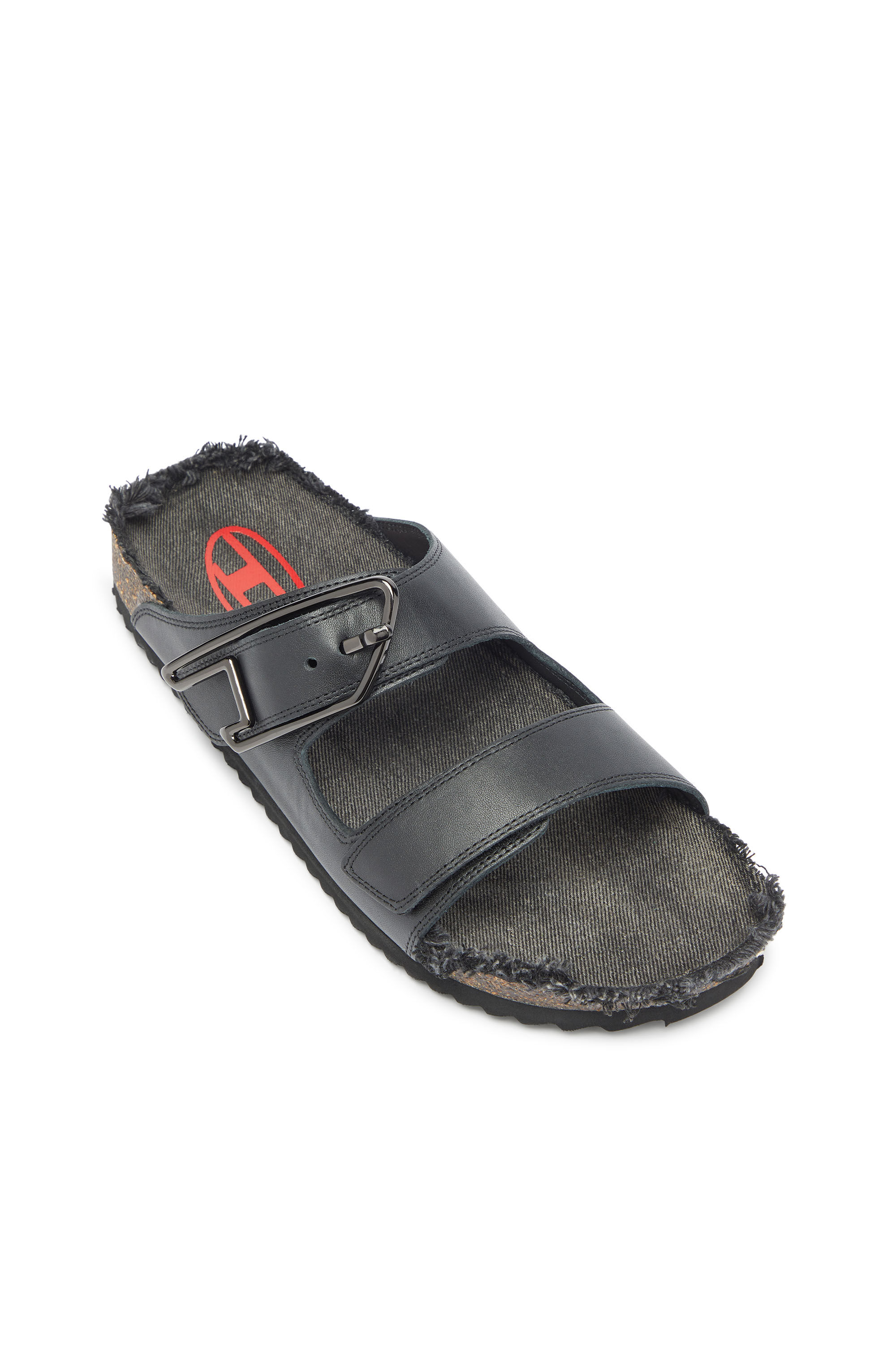 Diesel - D-WOODSTOCK D SANDAL, Herren D-Woodstock - Lederriemen mit Korkfu&szlig;bett in Schwarz - 6