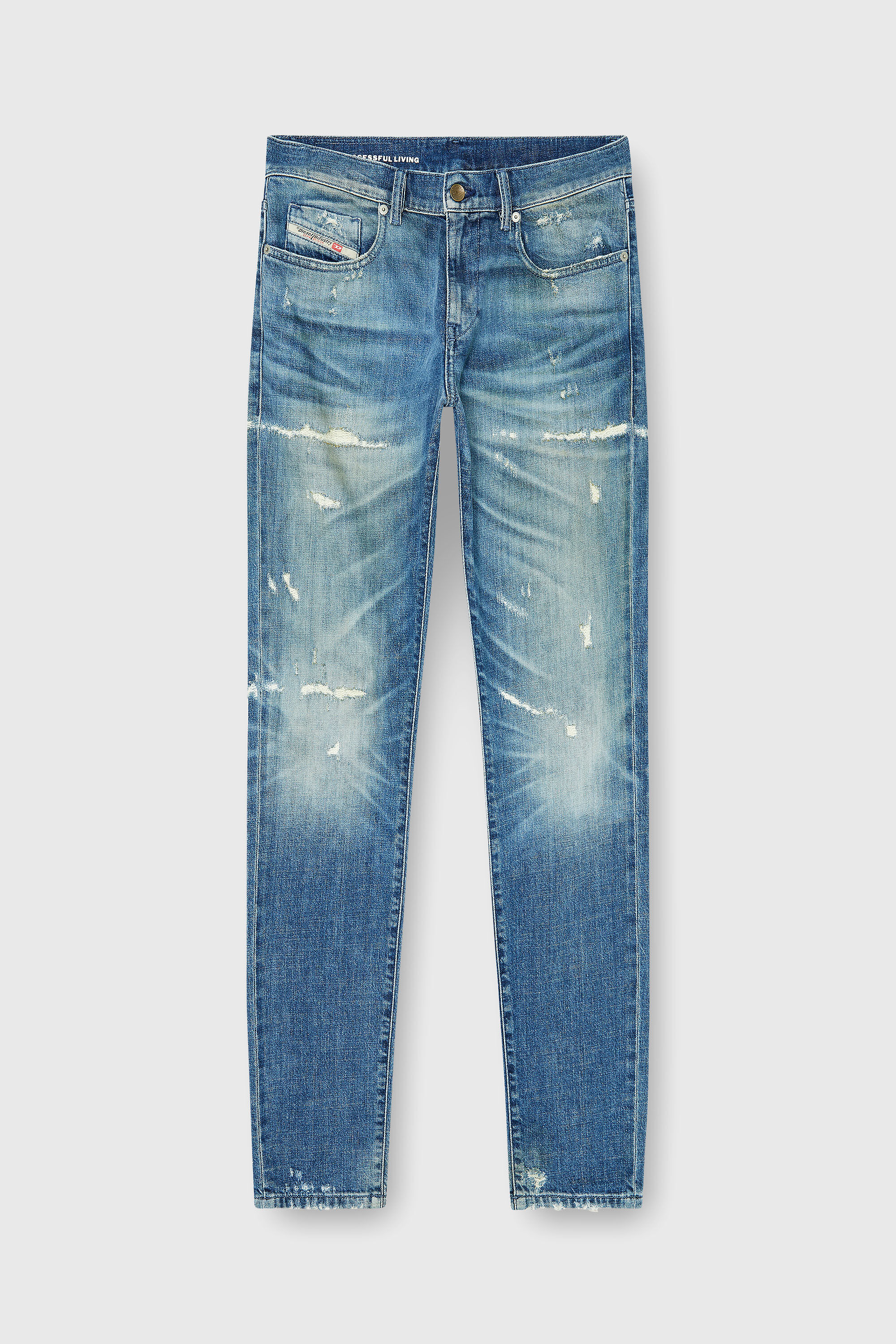 Diesel - Slim Jeans 2019 D-Strukt 007EN Uomo, Blu medio - Image 6