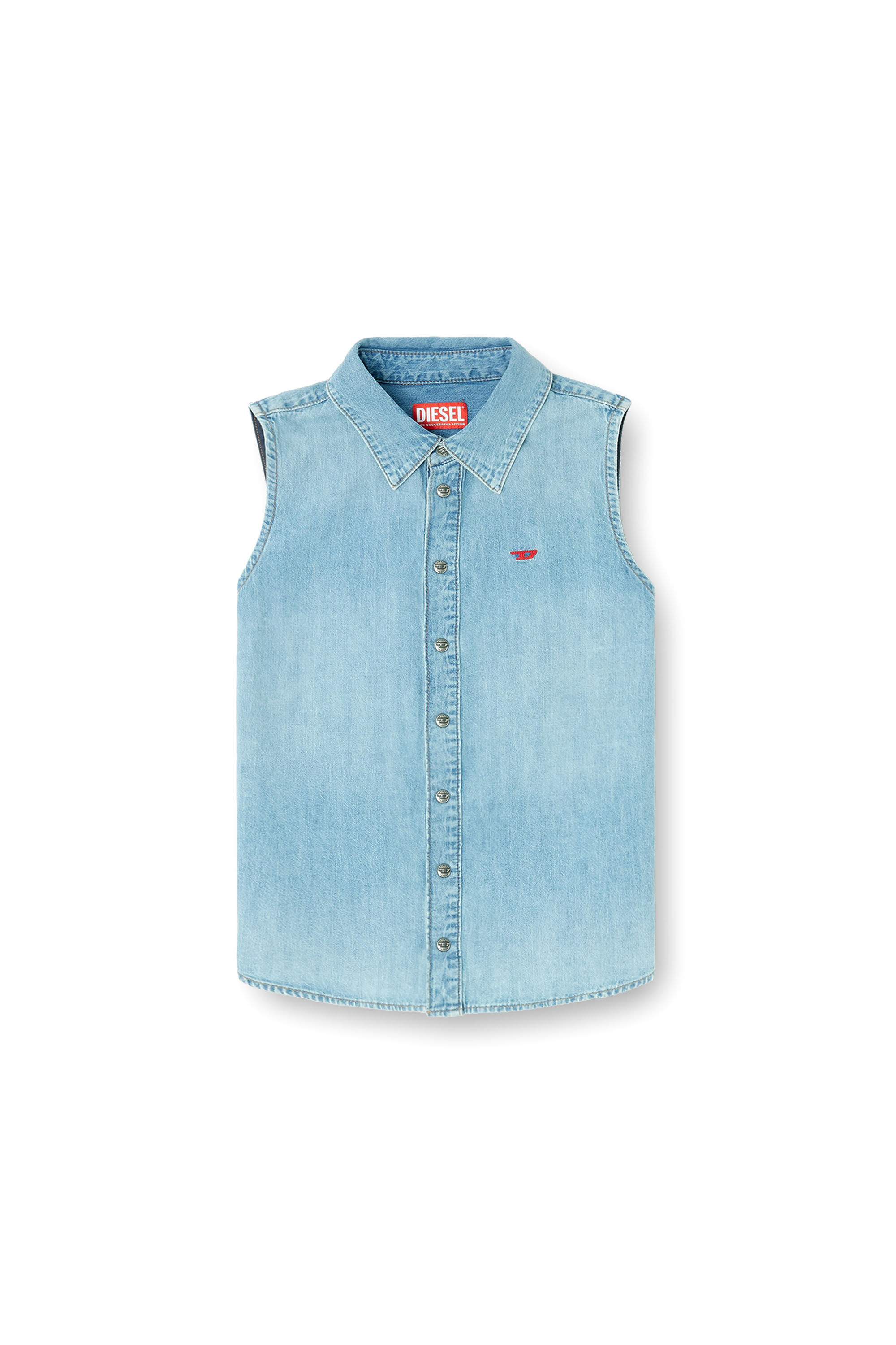 Diesel - DE-EAZY-SL, Camicia in denim senza maniche Donna in Blu - 2