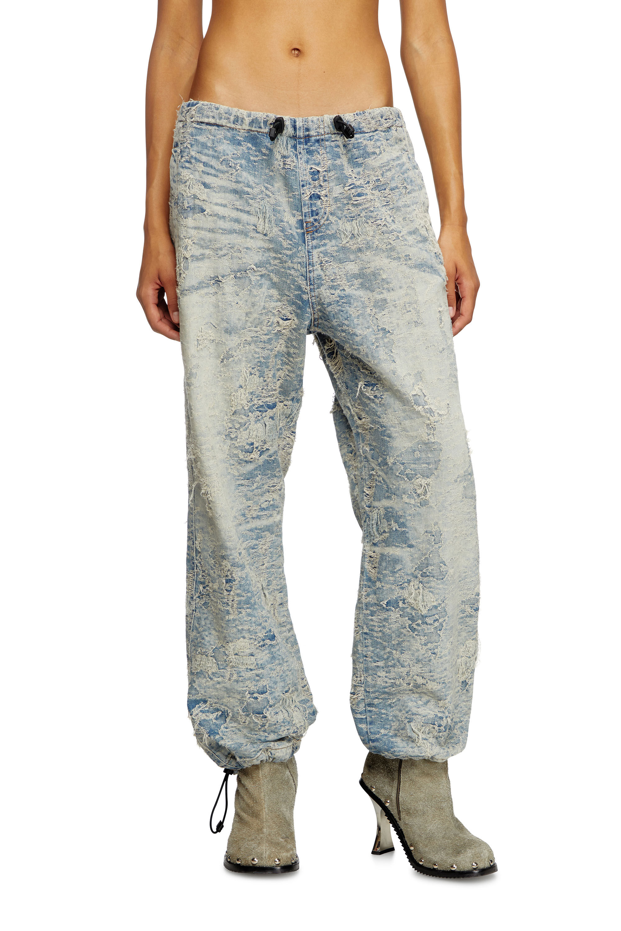 Diesel - Mixte Straight Jeans D-Martial 007Z7, Bleu Clair - Image 3