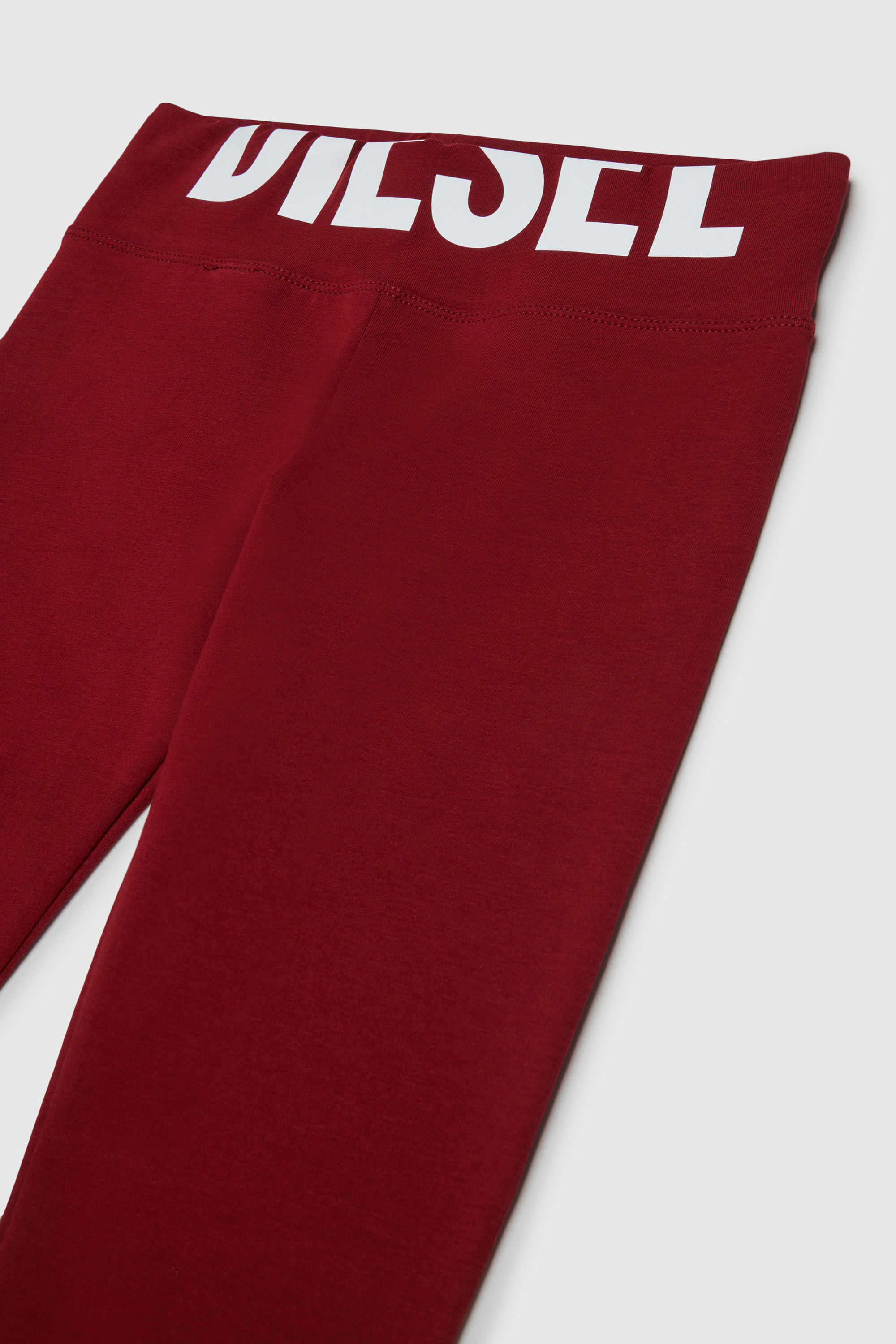 Diesel - PCEFY, Damen Baumwoll-Leggings mit abgeschnittenem Logo in Rot - 3