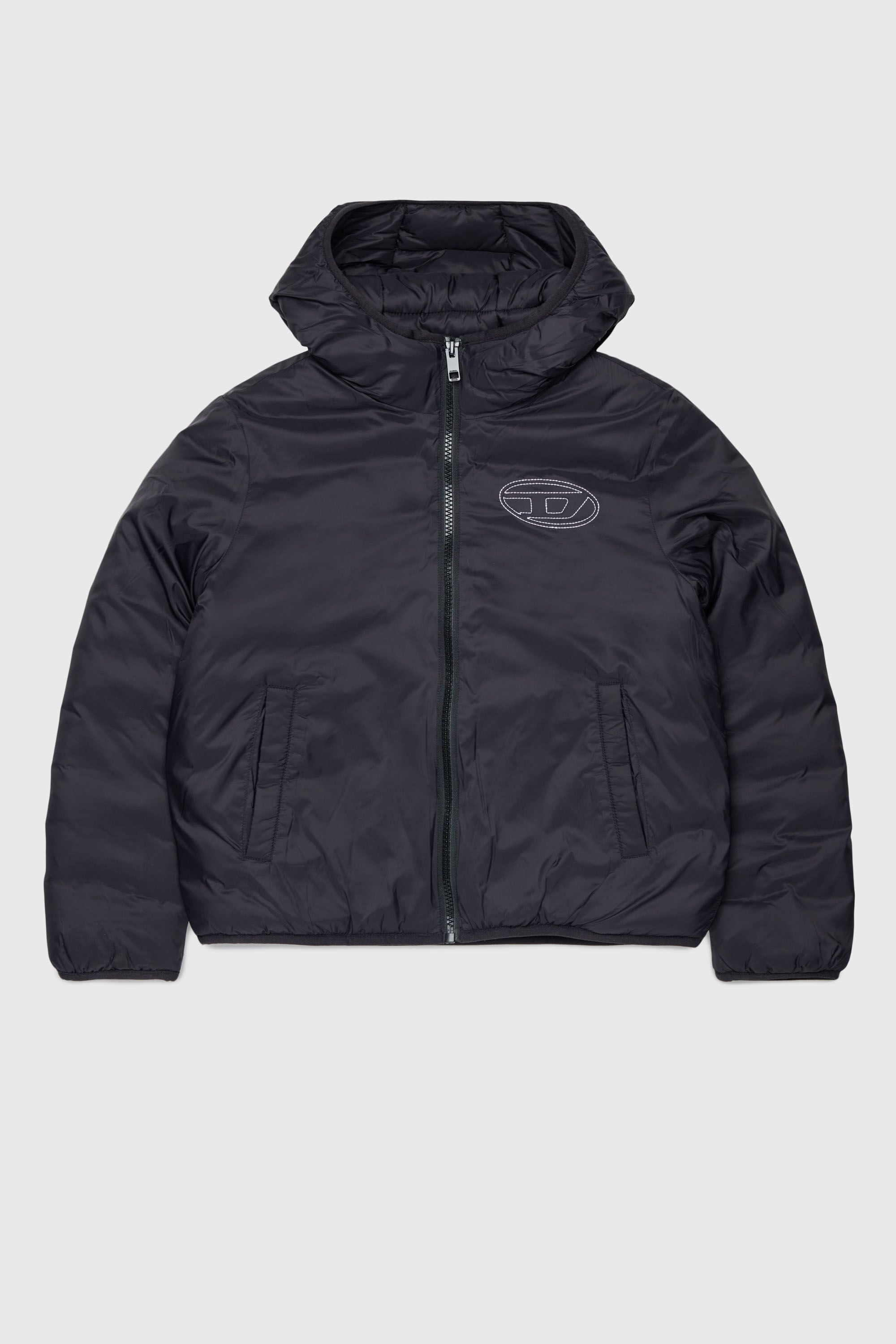 Diesel - JOSIPLS, Giacca con cappuccio in nylon imbottito Unisex in Nero - 1
