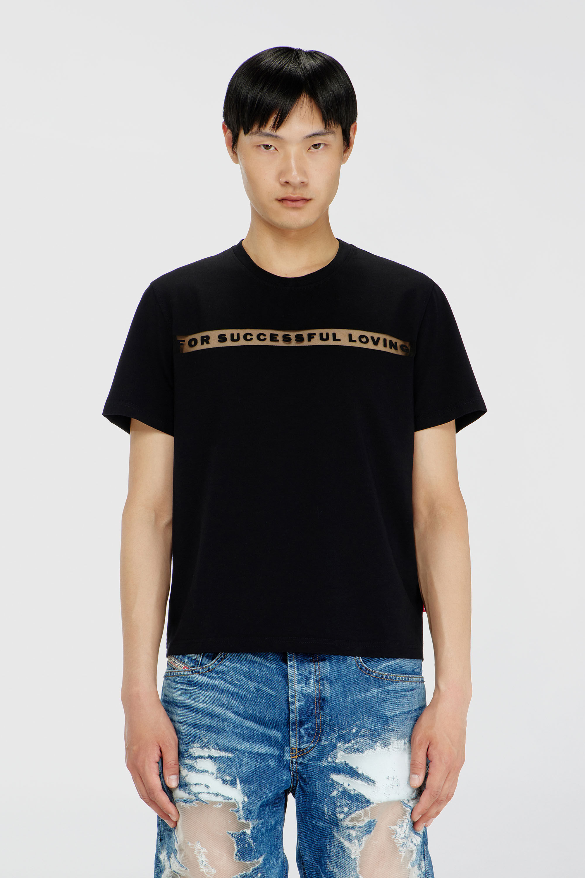 Diesel - PR-T-NOTS-CHI-R, Unisex T-Shirt mit For Successful Loving Logo in Schwarz - 3