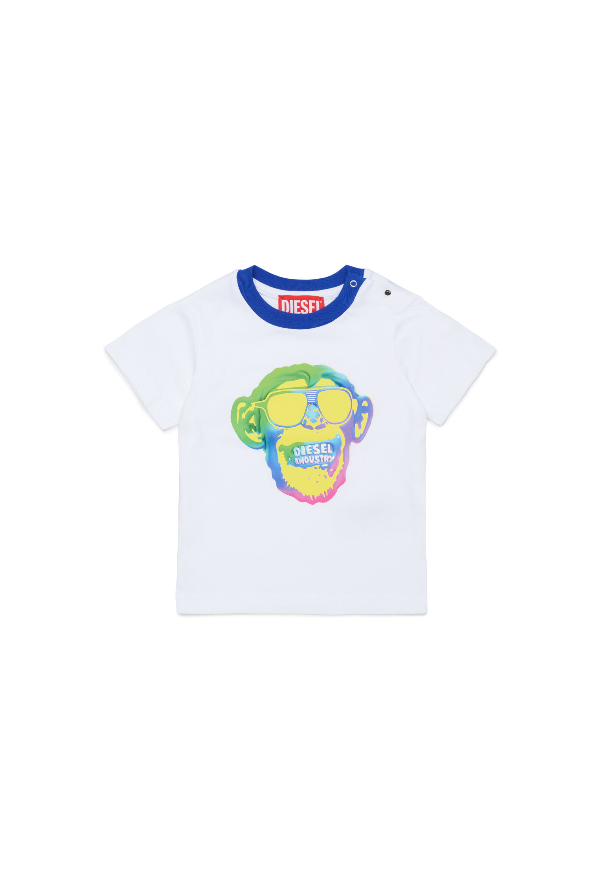 Diesel - TOKEYB, T-shirt en coton avec imprim&eacute; singe Homme in Blanc - 1