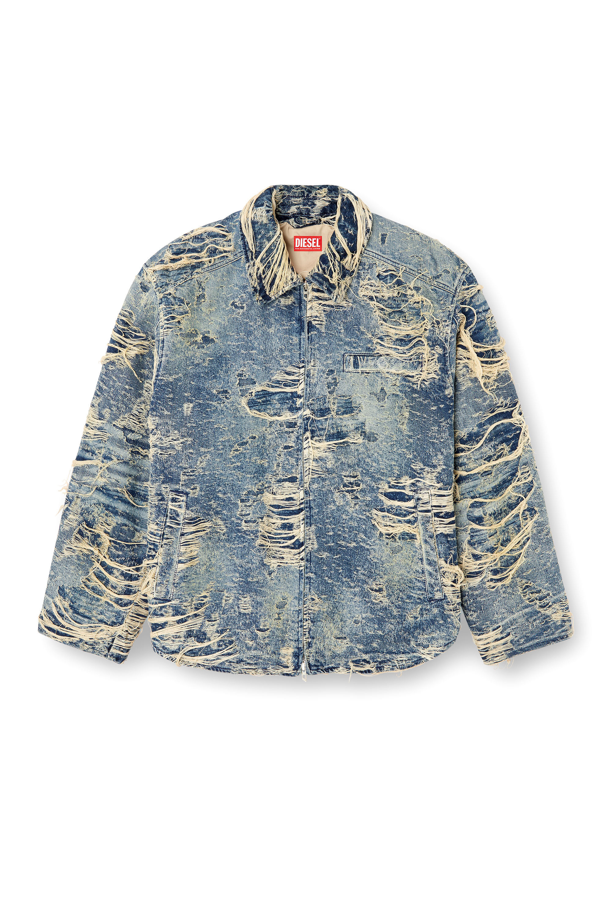 Diesel - D-IVAR-FSG1, Giacca in denim e fili fluttuanti Uomo in Blu - 2