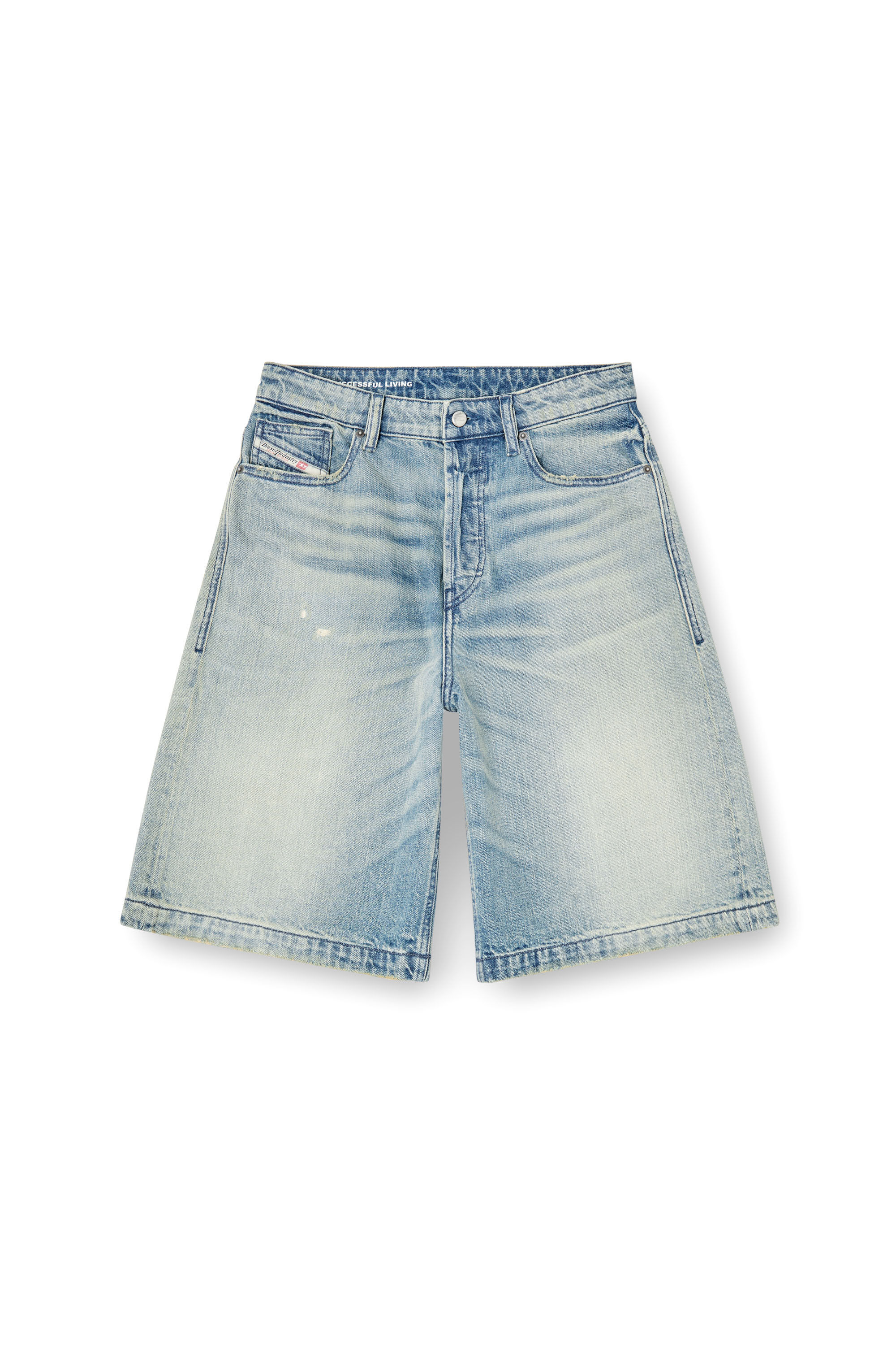 Diesel - DE-SIRE-SHORT, Short in denim effetto vissuto Donna in Blu - 2