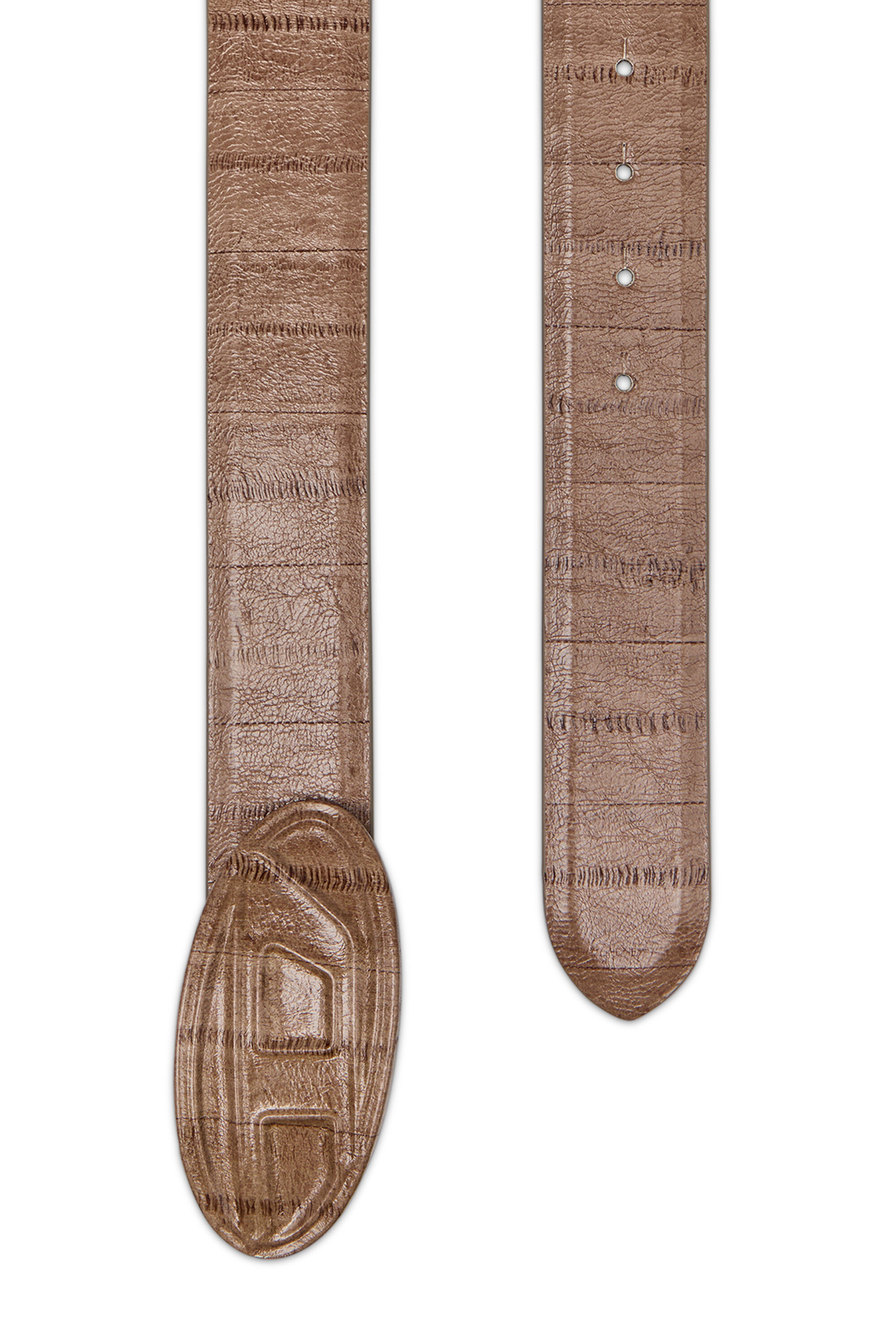 Diesel - B-1DR EMBRACED, Herren 4 cm breiter Gürtel aus Leder mit Aal-Effekt in Hellbraun - 3