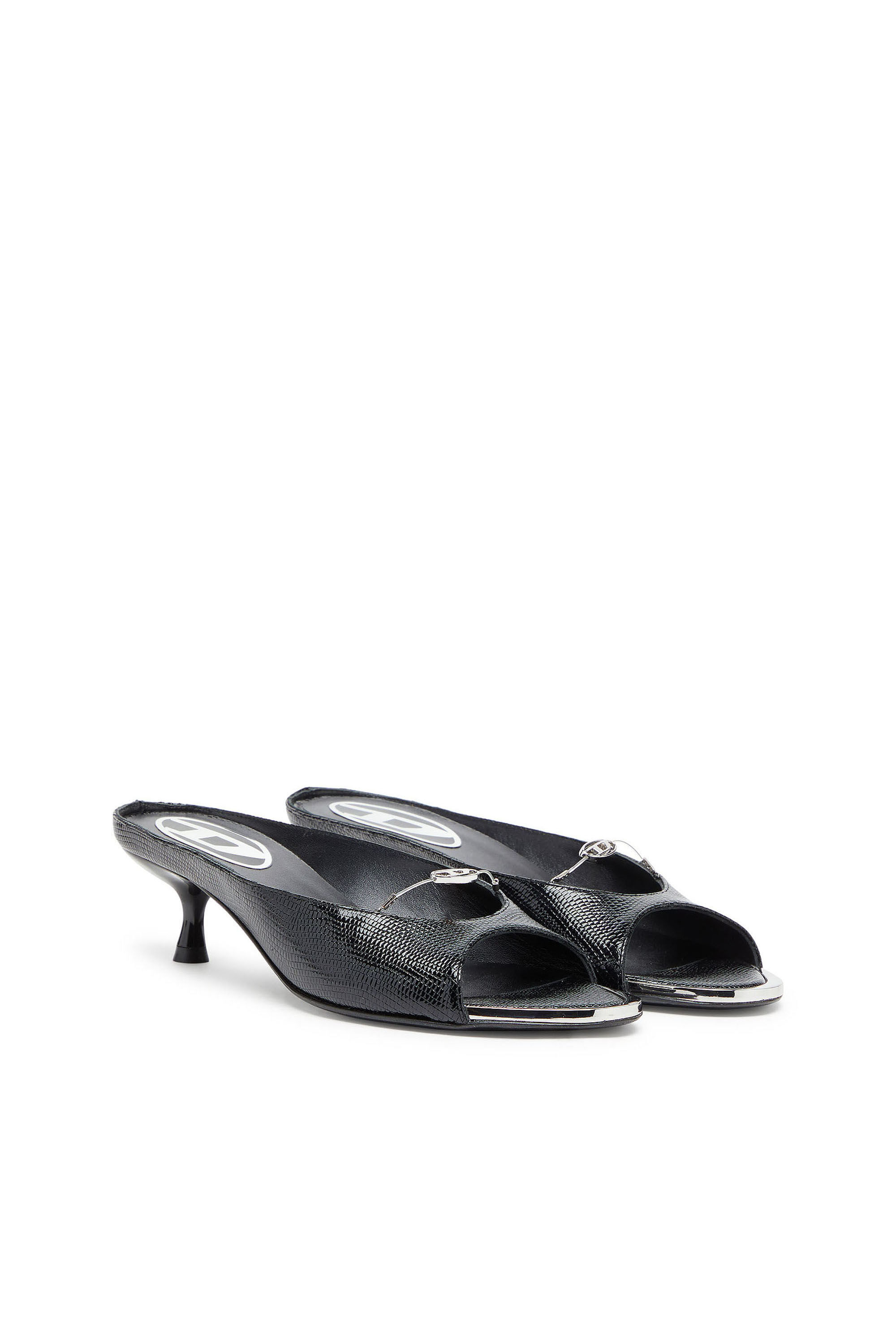 Diesel - D-DIAM'S-SA-40, D-Diam's - Mule en cuir avec Oval D flottant Femme in Noir - 2