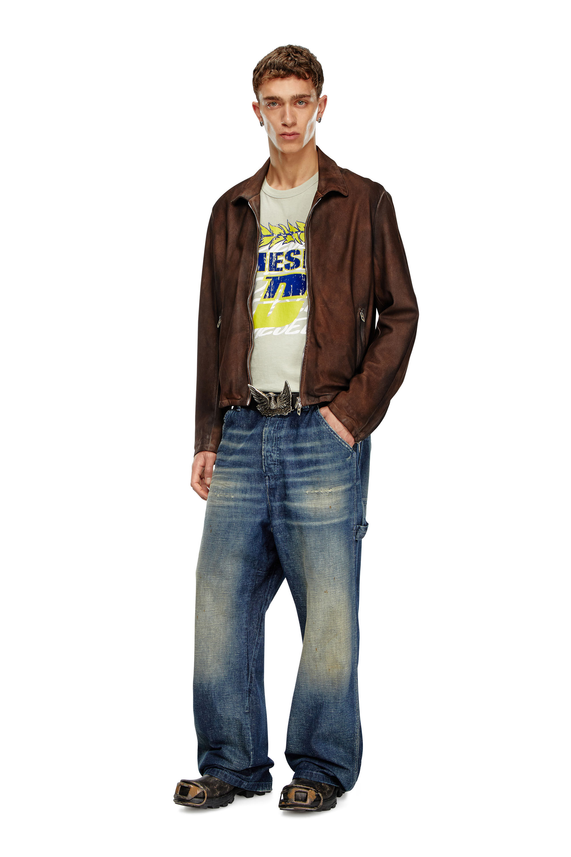 Diesel - Uomo Straight Jeans D-Livery 09J91, Blu Scuro - Image 1