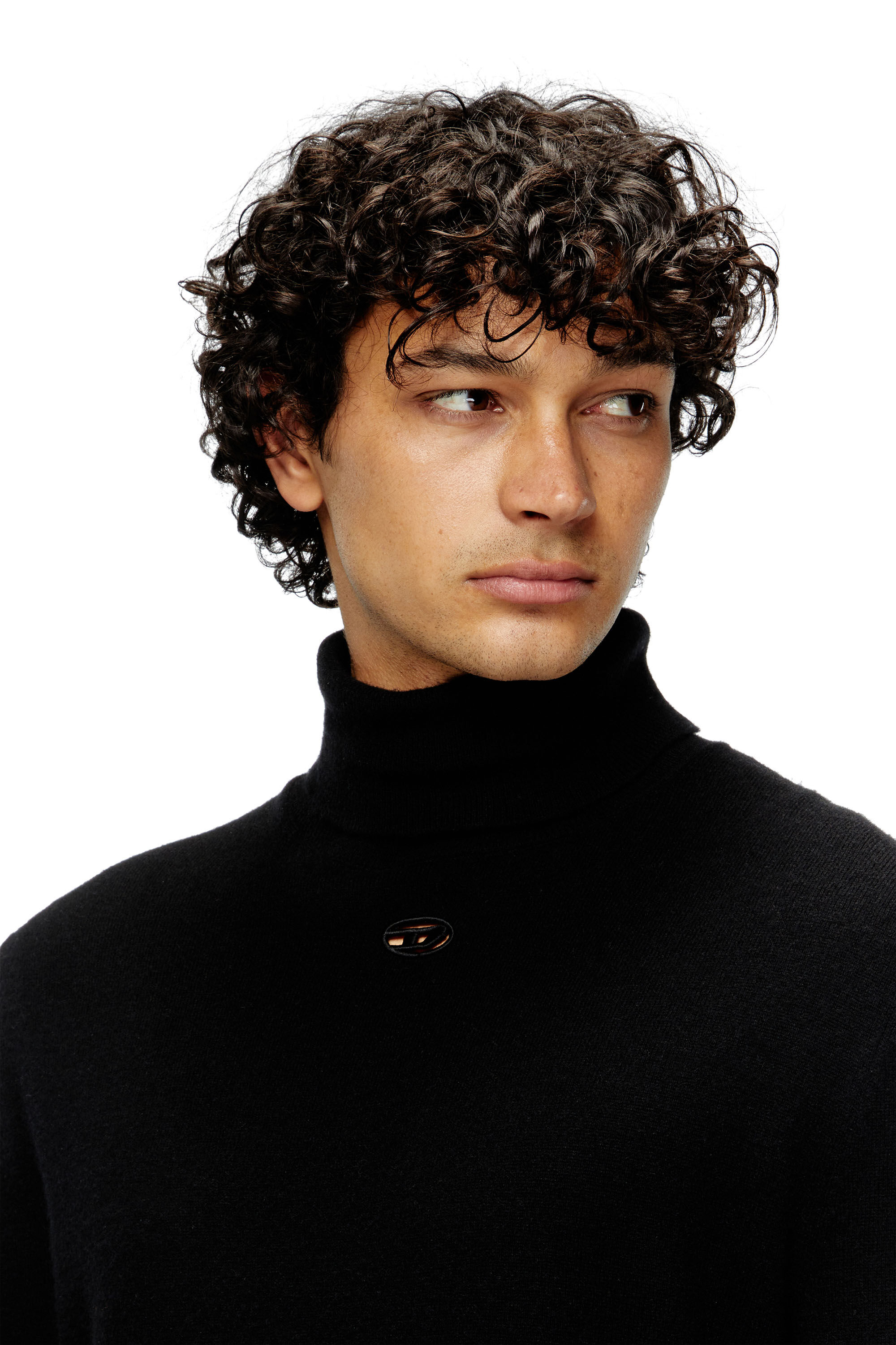 Diesel - K-VIERI-TN, Maglia dolcevita in lana e cotone Uomo in Nero - 5