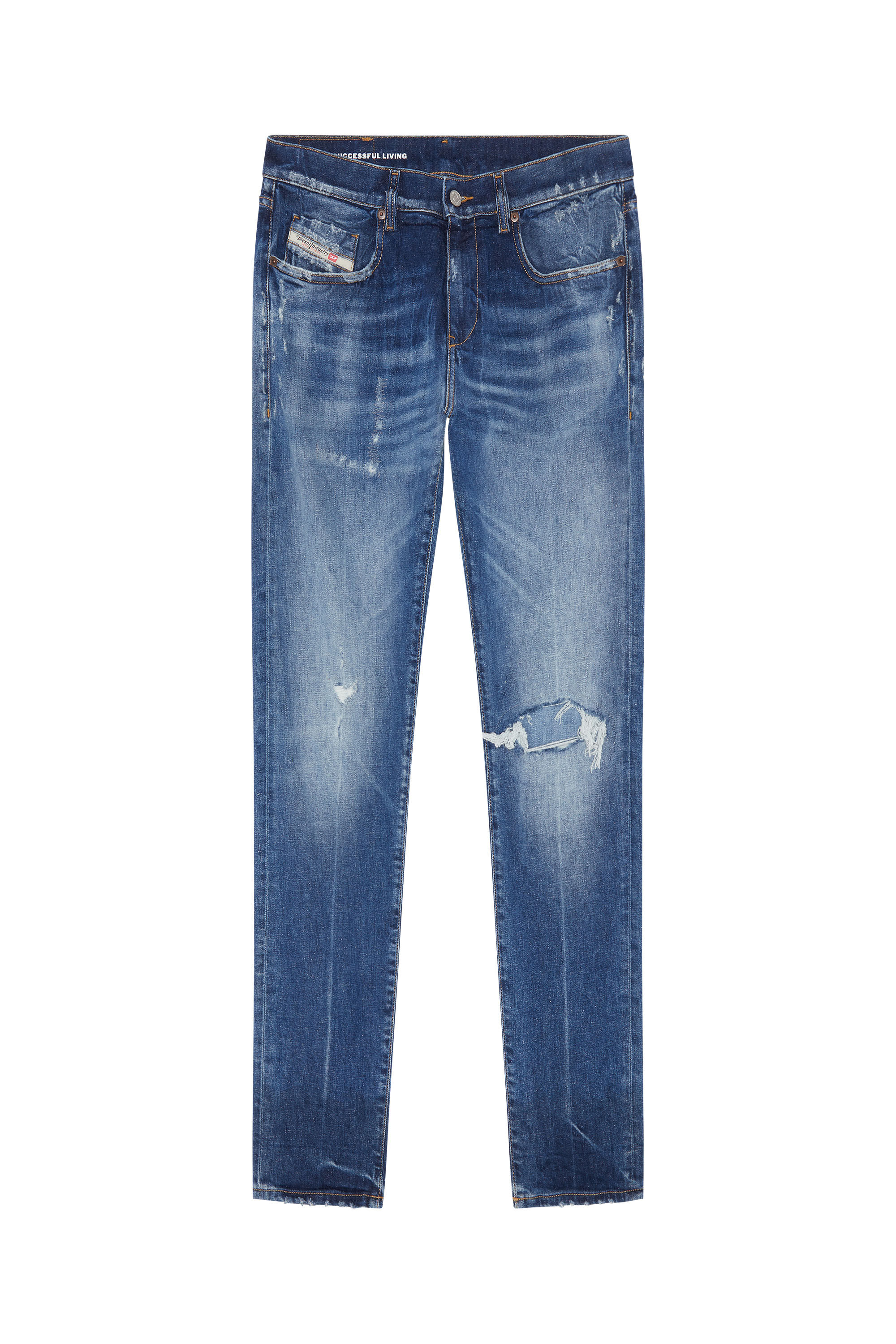 Diesel - Slim Jeans 2019 D-Strukt 09G15, Bleu moyen - Image 2