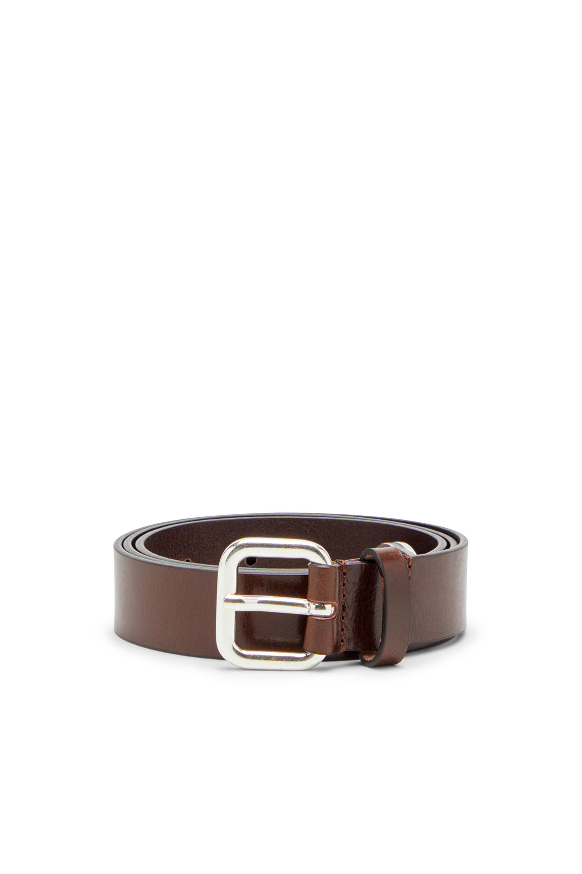 Diesel - B-INLAY, Unisex 2.9cm Gürtel aus Leder mit oval D-Logo in Braun - 1