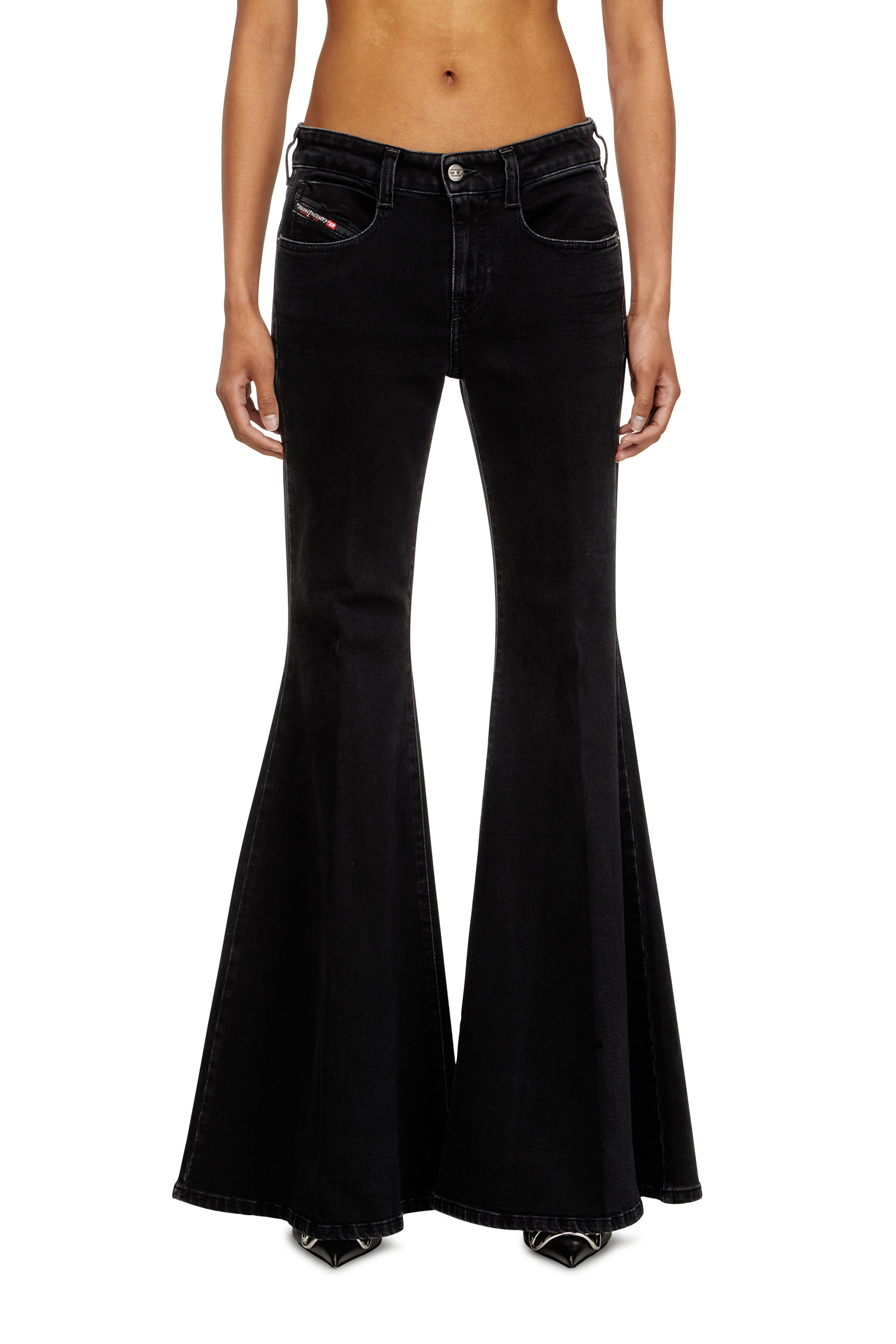 Diesel - Flare Jeans 1970 D-Bleess 09M69 Donna, Nero/Grigio scuro - Image 3
