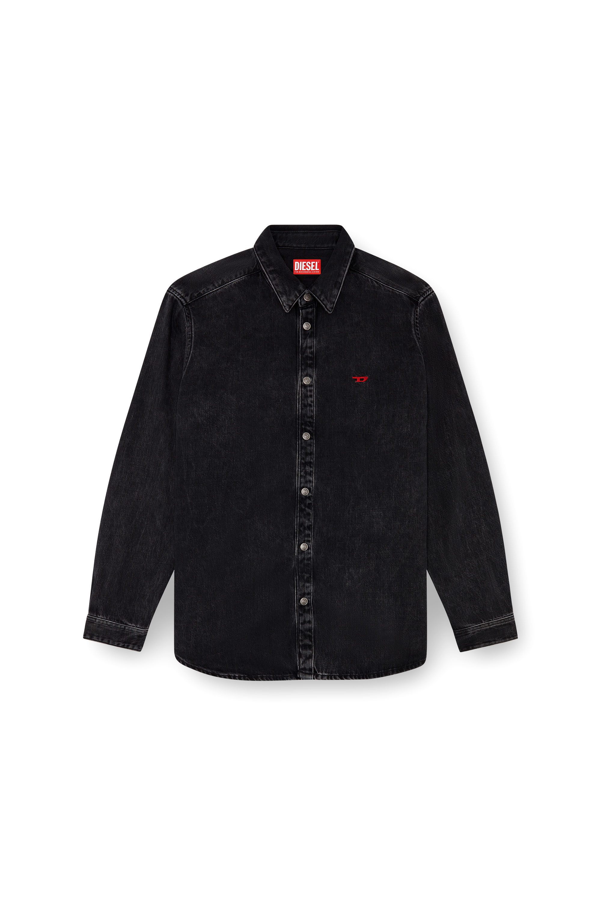 Diesel - D-SIMPLY, Herren Shirt aus TENCEL-Denim in Schwarz - 2