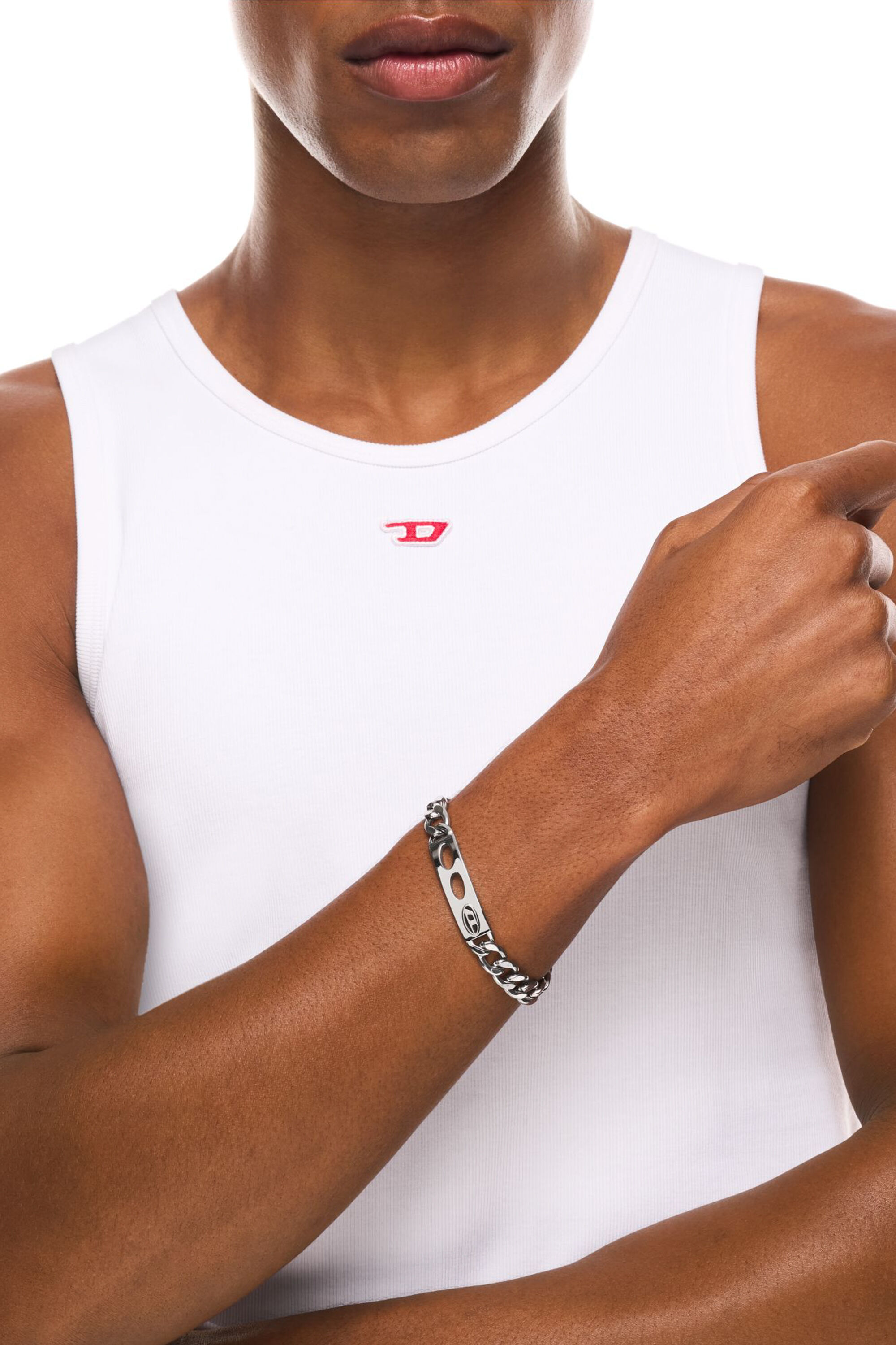 Diesel - DX166340 JEWELLERY, Bracciale identificativo in acciaio inox Unisex in Argento - 4