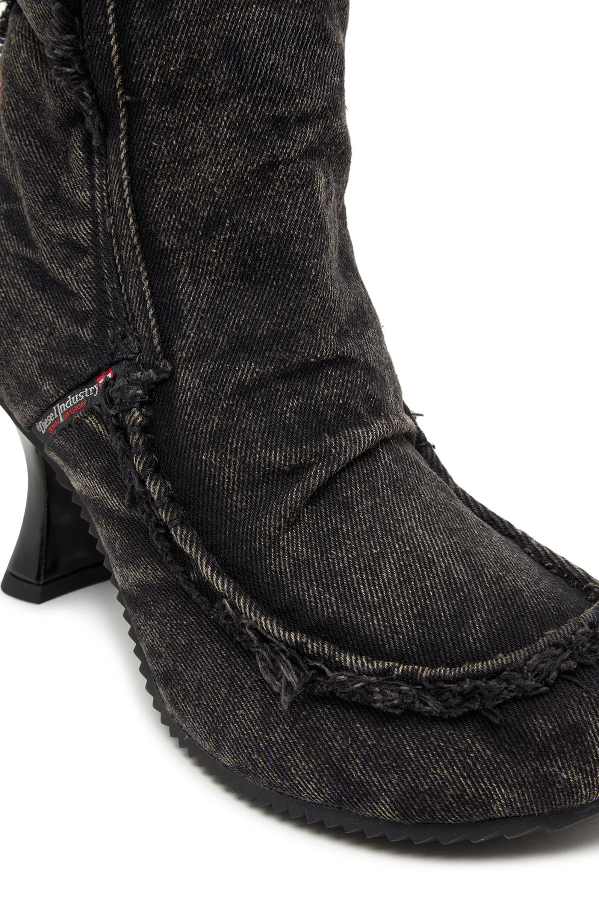 Diesel - D-WOODSTOCK HEEL AB, D-Woodstock - Bottes en denim à talon Femme in Noir - 6