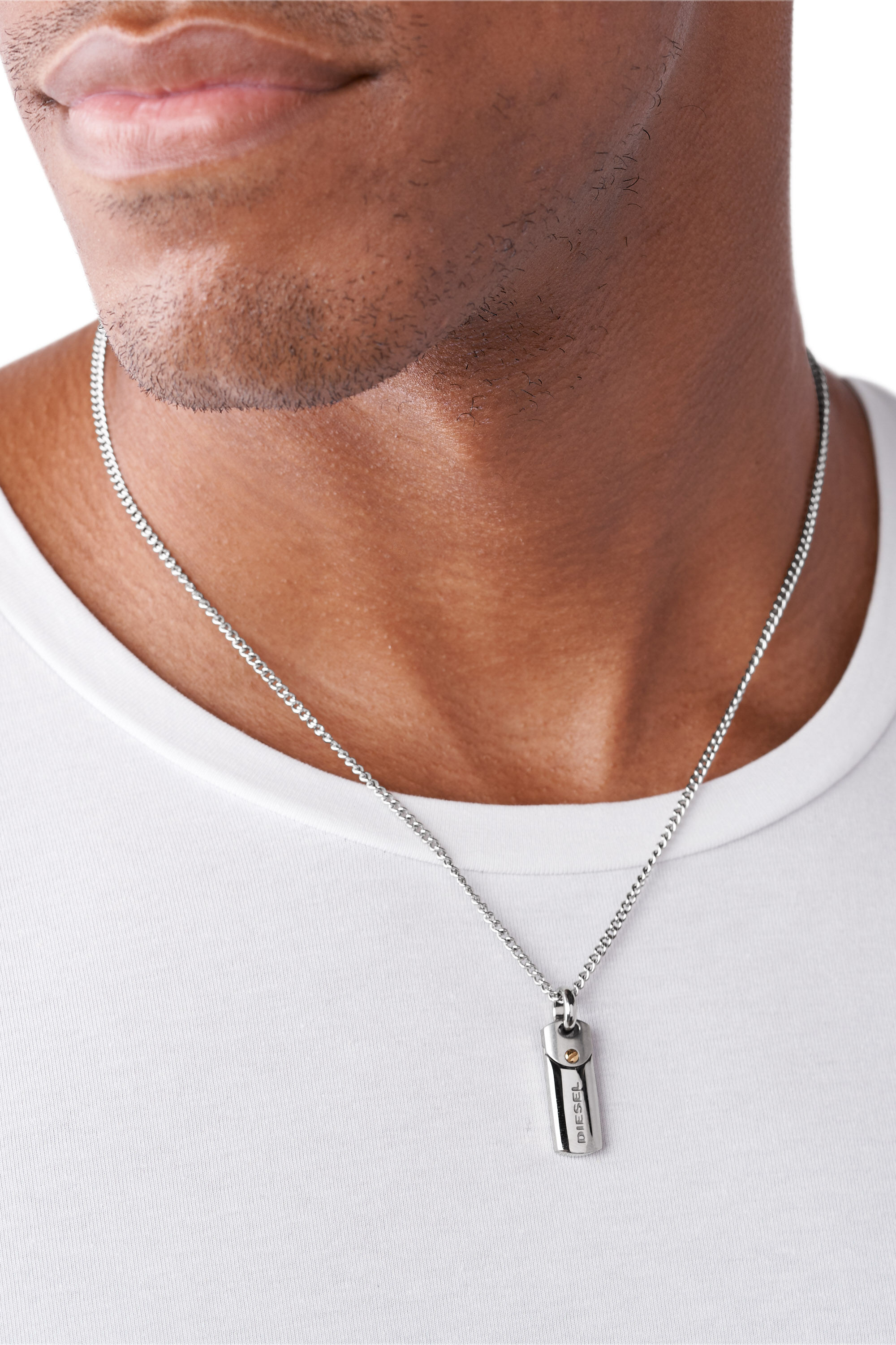 Diesel - DX1116, Herren Kette mit Edelstahlanhänger im Military-Look in Silber - 3