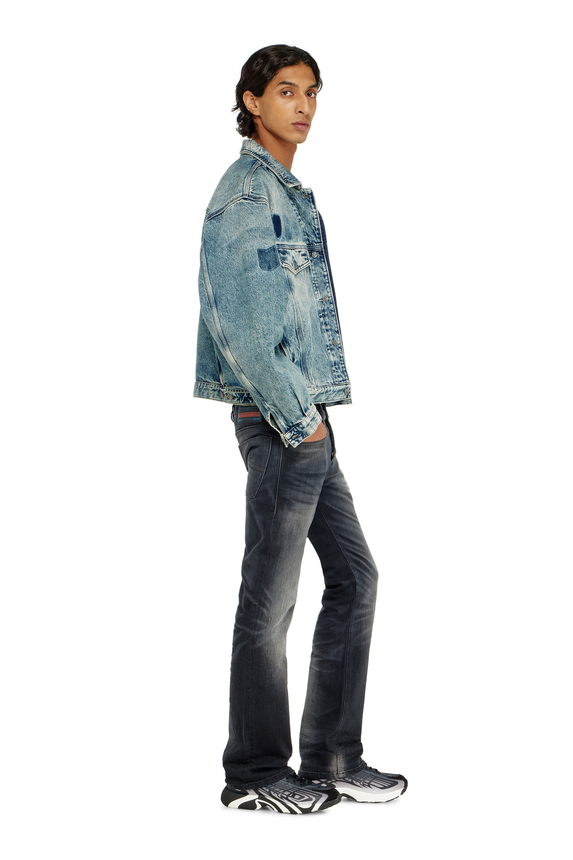 Diesel - Bootcut Jeans 2007 Zatiny 09P38 Uomo, Nero/Grigio scuro - Image 2